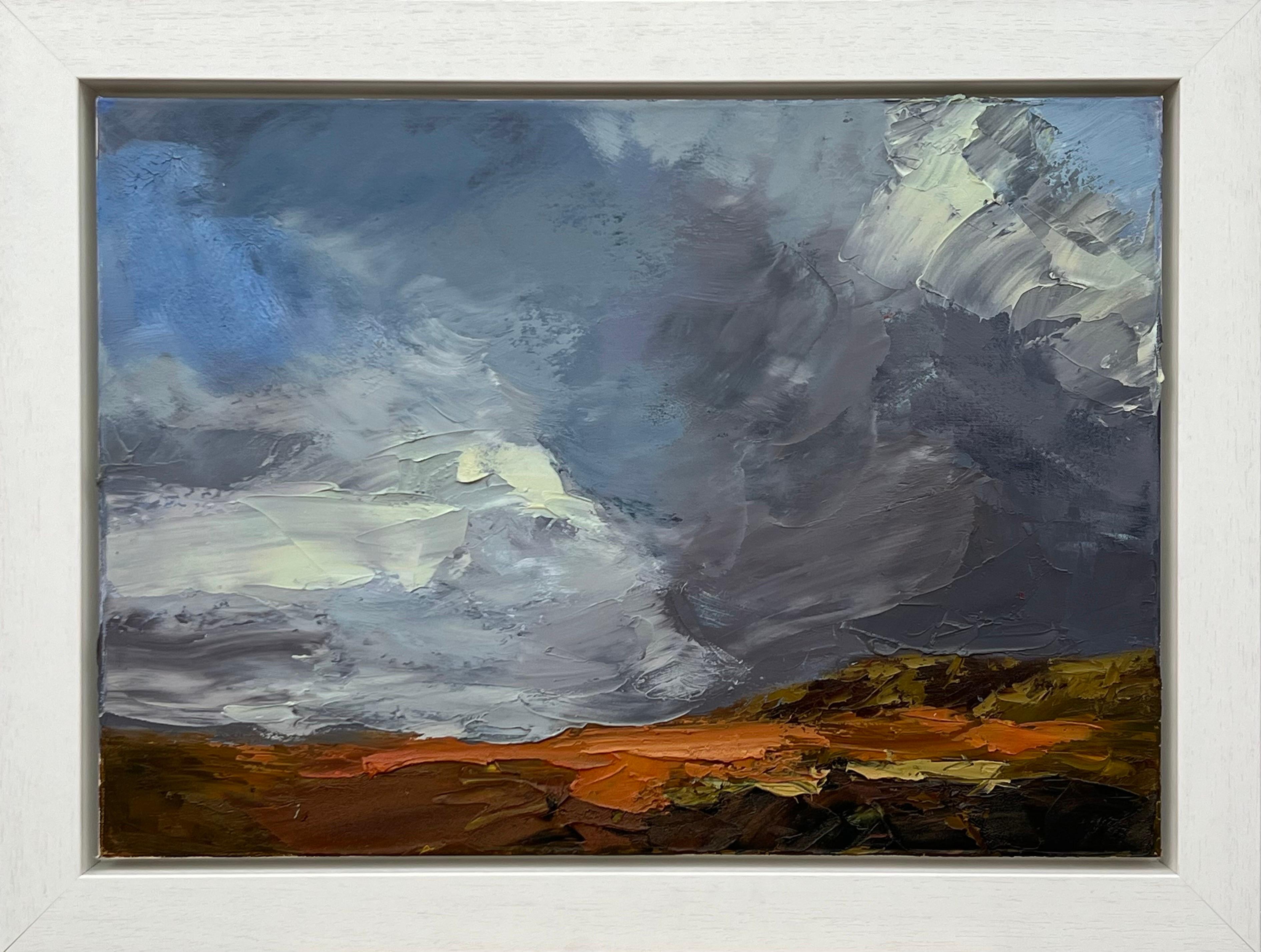 Landscape Painting Colin Halliday - Peinture à l'huile d'un paysage champêtre anglais par un artiste paysagiste britannique, Impasto