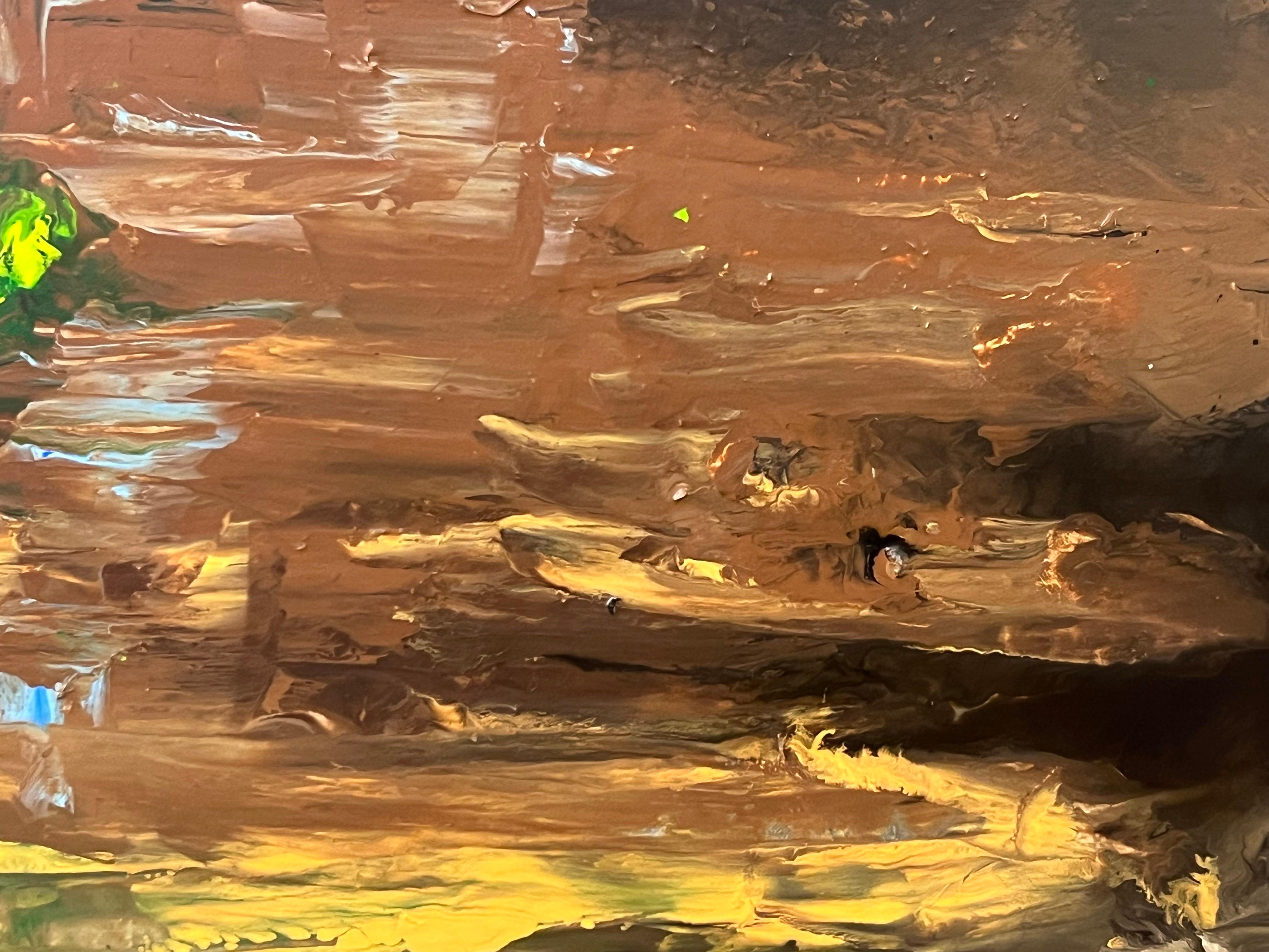 Paysage de rivière anglais impressionniste, peinture à l'huile originale de l'artiste britannique en vente 13
