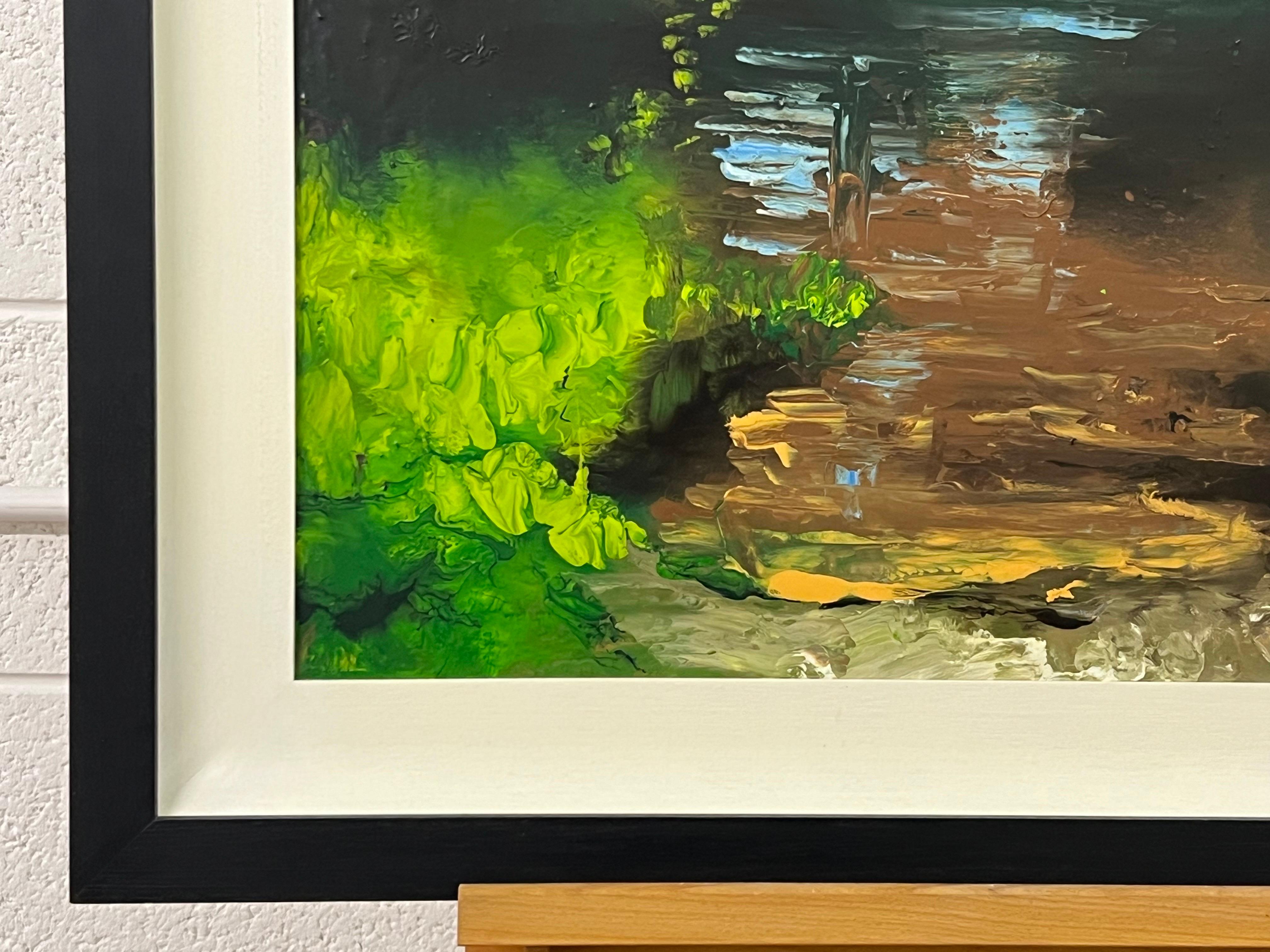 Paysage de rivière anglais impressionniste, peinture à l'huile originale de l'artiste britannique en vente 2