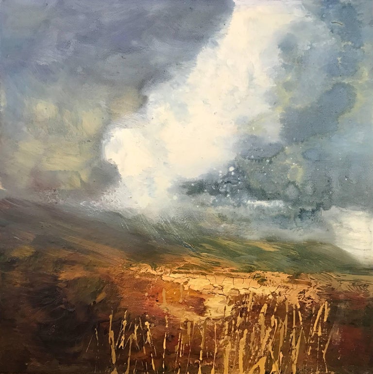 Colin Halliday Impasto Oil Painting Of English Moorland Storm