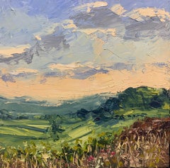 Peinture à l'huile de paysage Impasto du nord du Moorland, artiste britannique d'en plein air