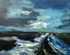 Paesaggio originale dipinto a olio del Peak District in Inghilterra da un artista britannico