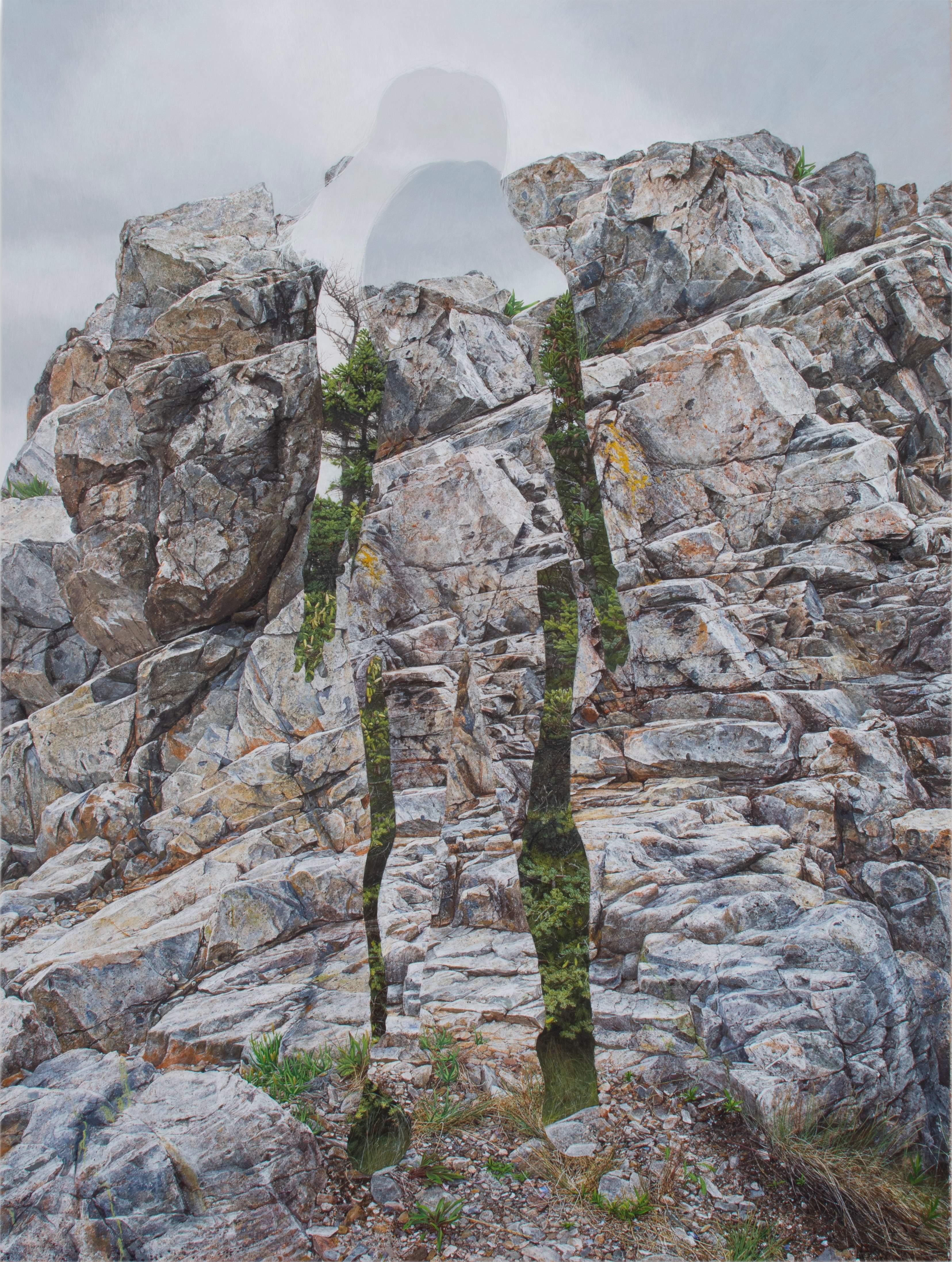 Colin Hunt Landscape Painting - Untitled (Gray Rocks)