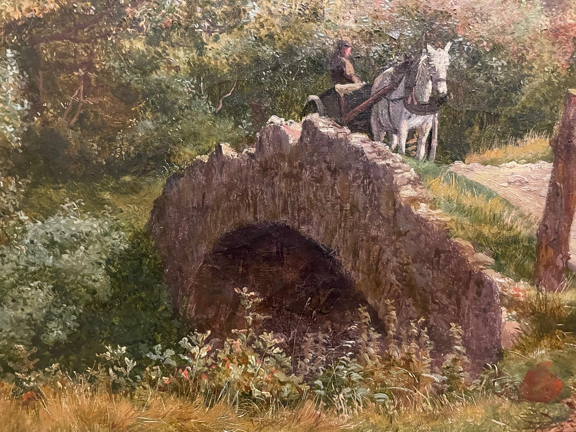 Highland Bridge - Brown Landscape Painting by Colin Hunter