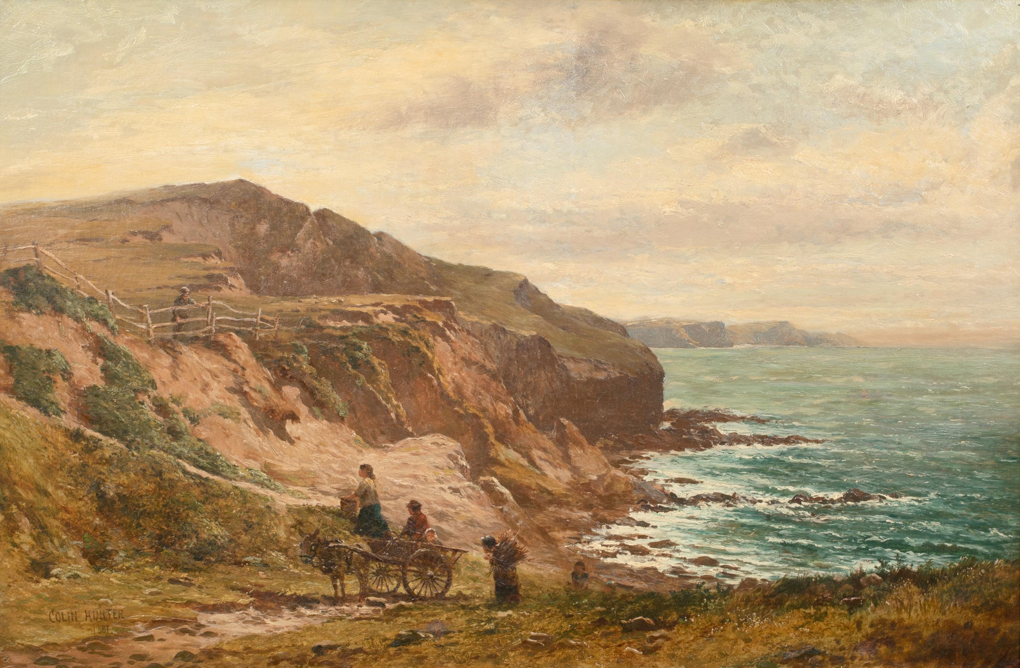 Seaweed Gatherers On The West Coast, 19th Century  - Painting by Colin Hunter
