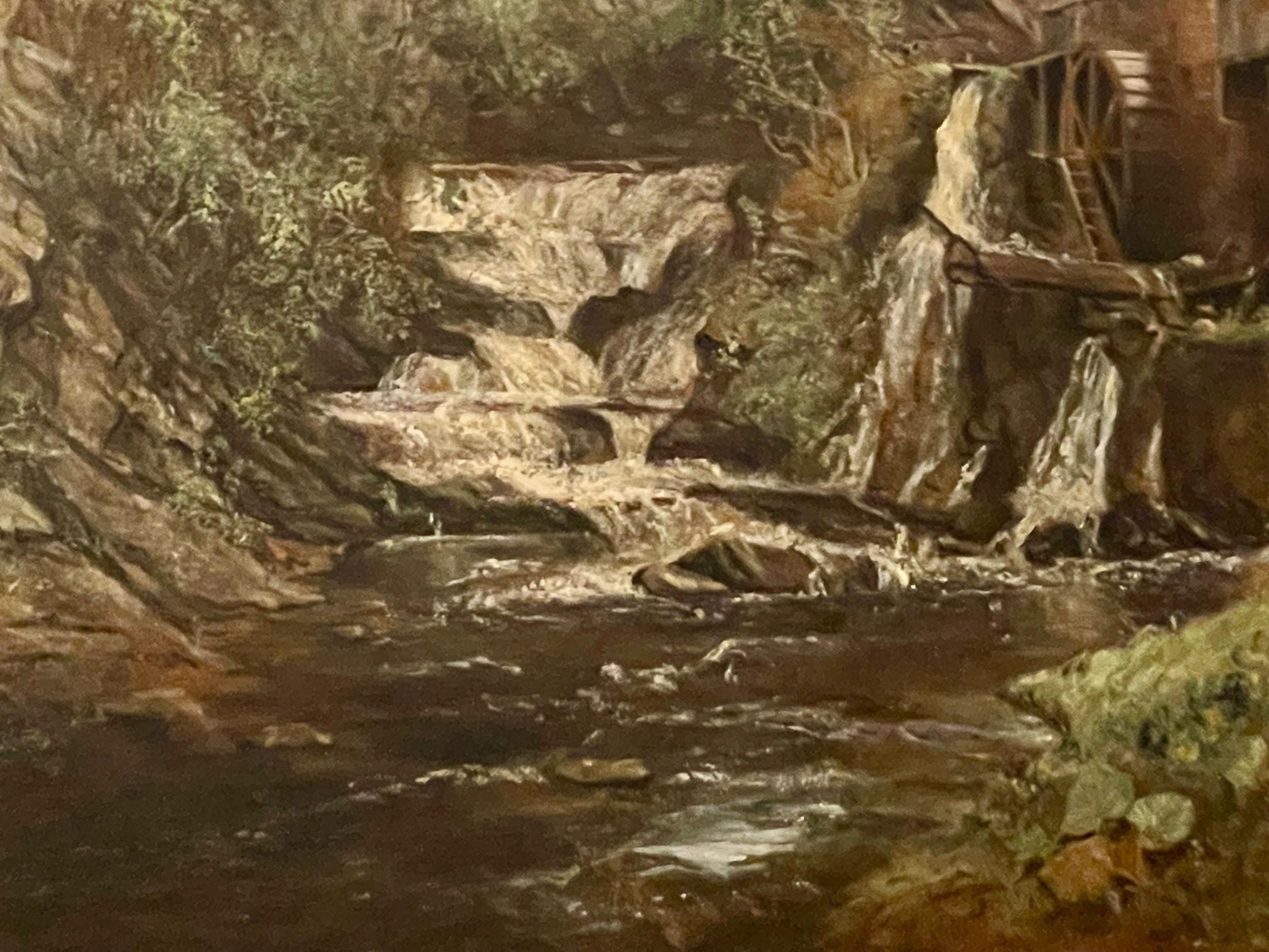 The Old Mill - Naturalistic Painting by Colin Hunter