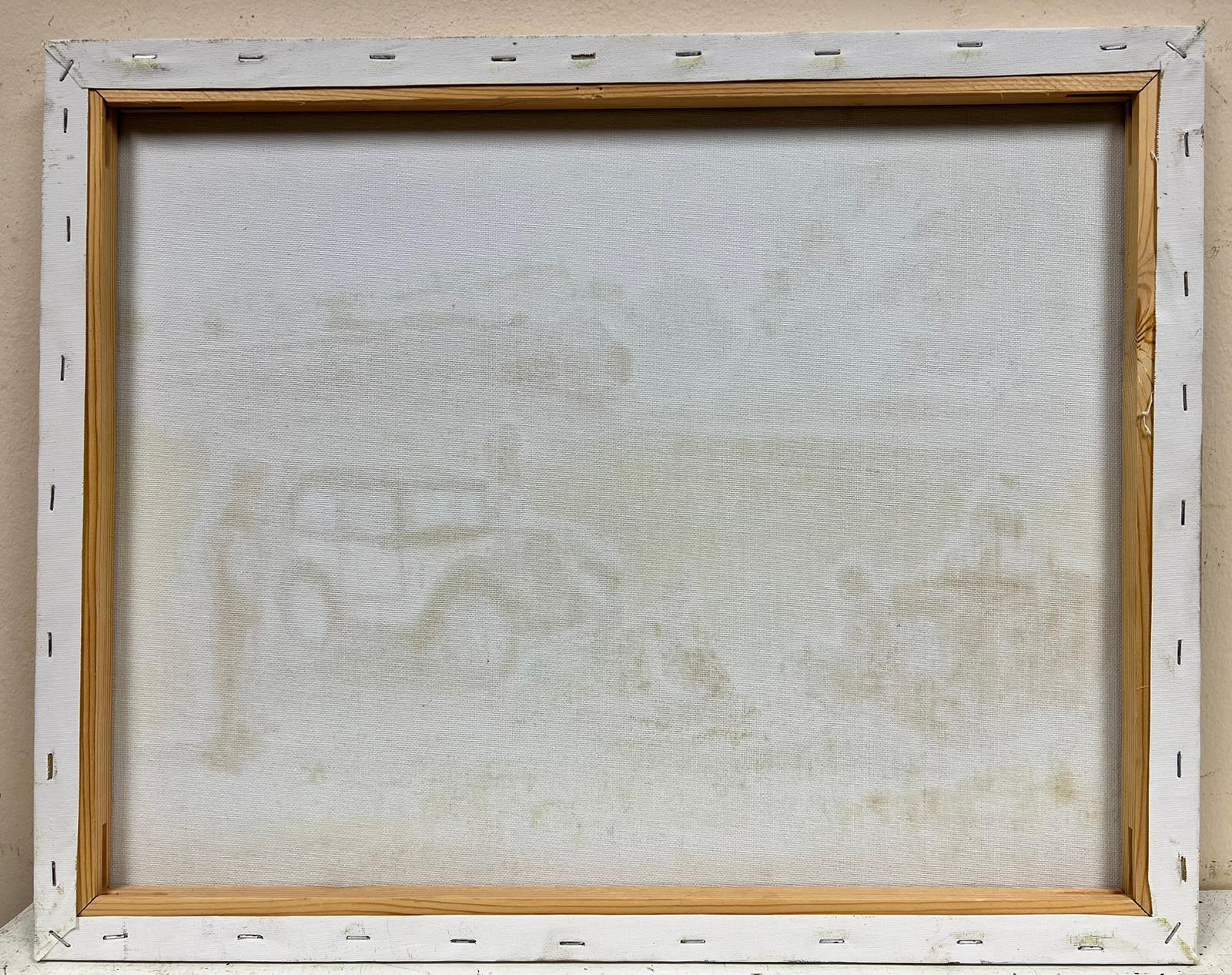 Traditional English Nostalgic Oil Painting Vintage Cars Old Train Family Picnic 4