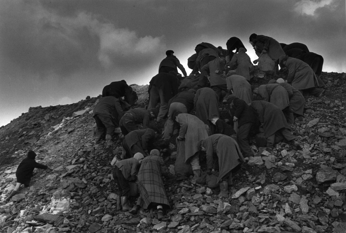 Colin Jones Landscape Photograph - Coal-searchers on a slagheap, Sunderland, England 1962