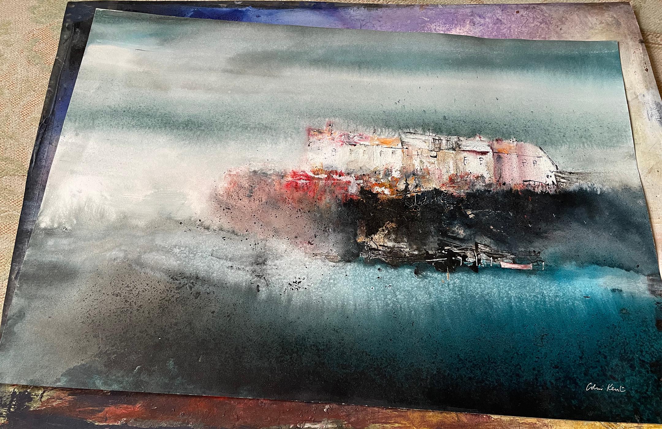 Dwellings au port - Contemporain Mixed Media Art par Colin Kent RI