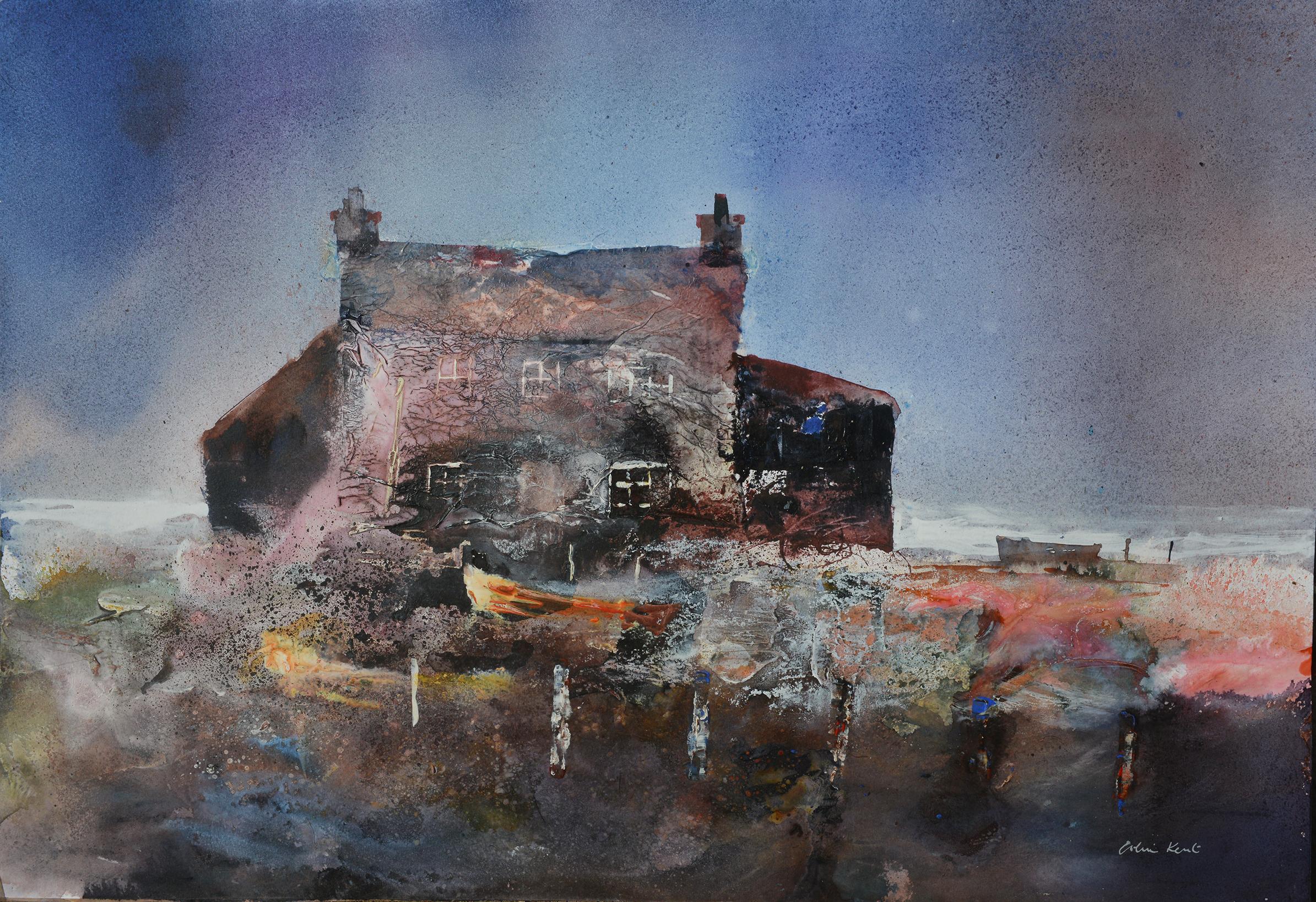 Colin Kent RI Landscape Painting - Solitary House By The Sea