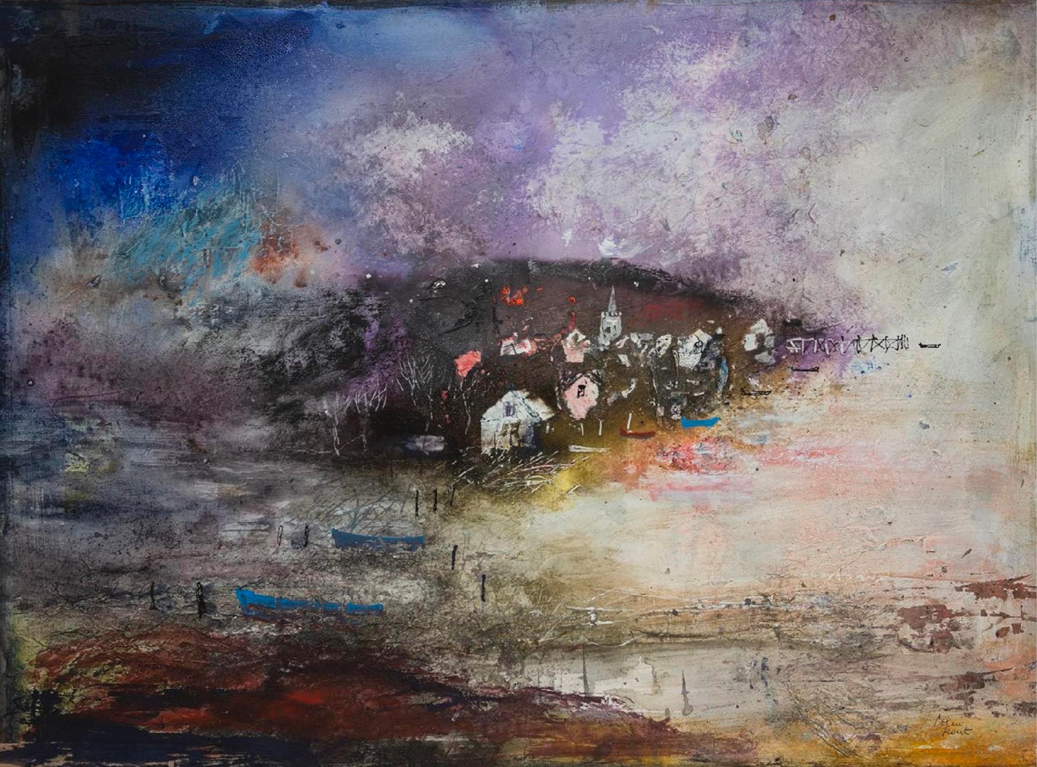 Colin Kent RWA Landscape Painting - Storm Harbour