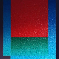 Modus 1 - contemporary colorful geometric abstraction textured oil painting