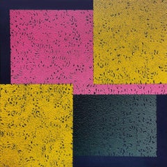 Modus 4 - Abstraction géométrique colorée : huile sur toile