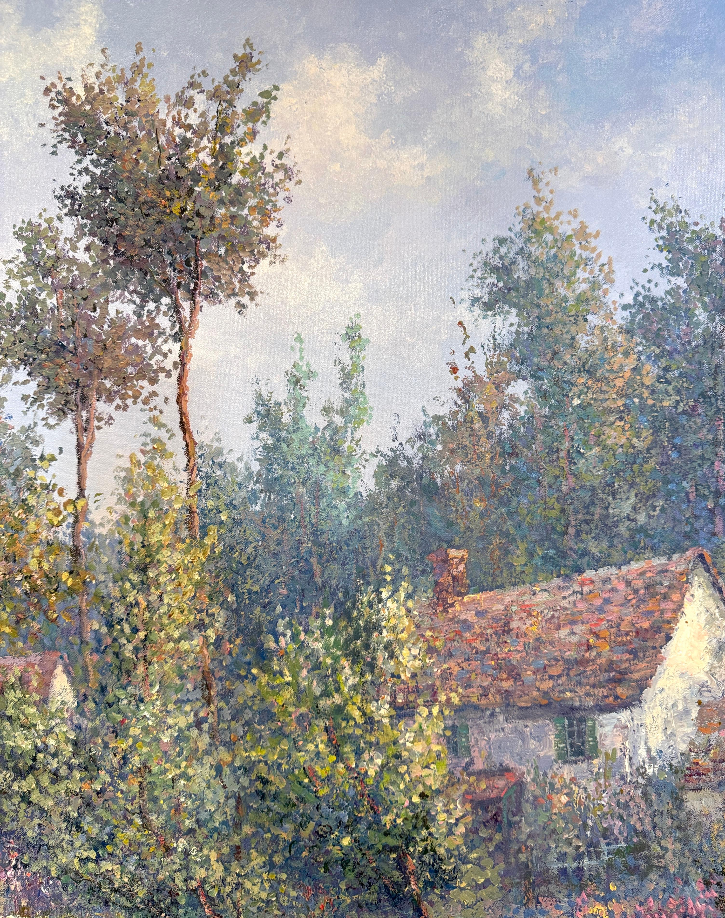 Cottage mit Gartenlandschaft
Leinwand 36x30 
Colin Maxwell Parsons wurde 1936 in Birmingham, England, geboren und ist seit 1969 als Künstler tätig. Bevor er sich ganz der Kunst widmete, arbeitete Parsons als Ingenieur bei der britischen Armee, wo er