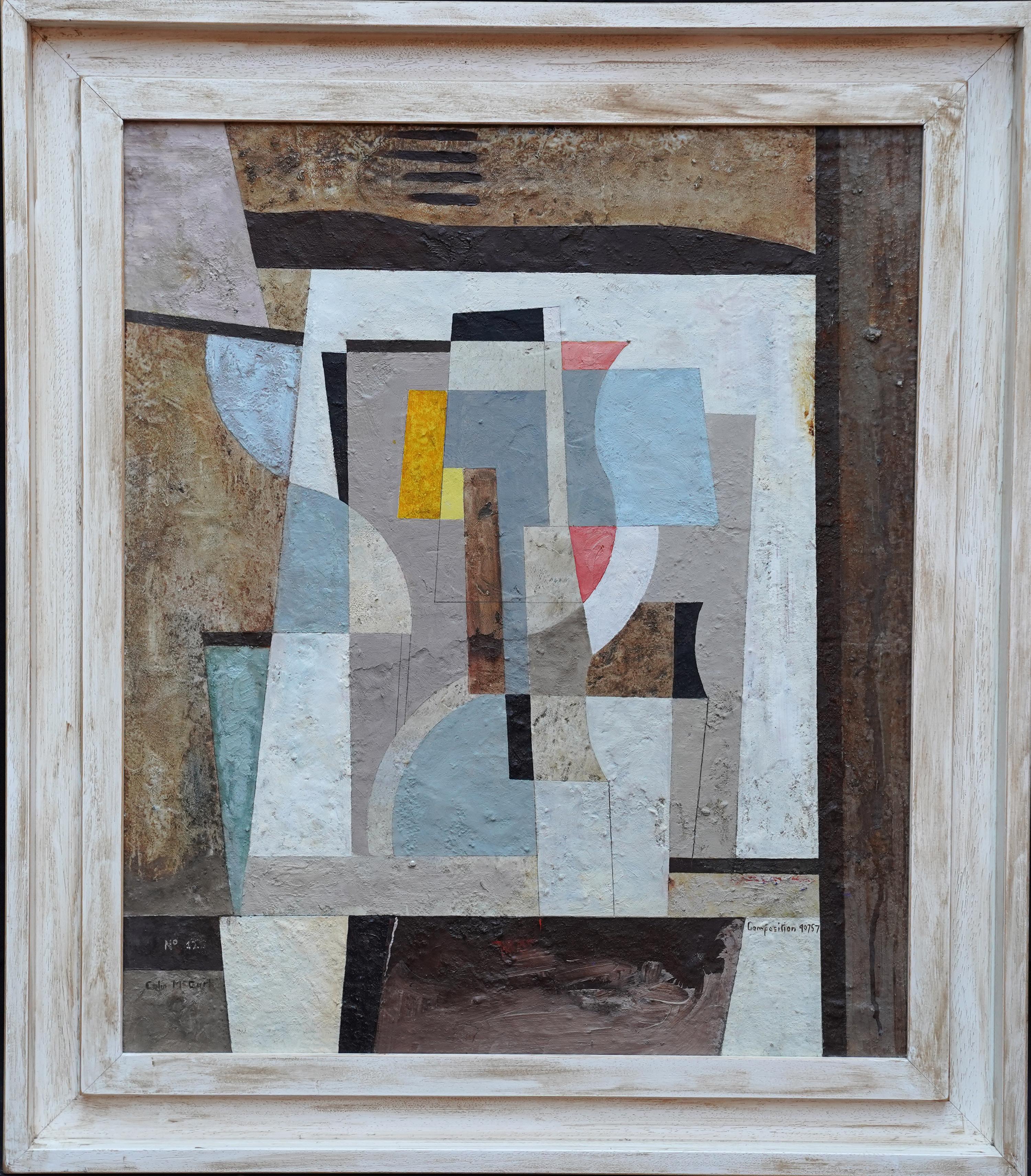 Colin McGurk Abstract Painting - Abstract Composition 1957 - Scottish 1950's art oil painting