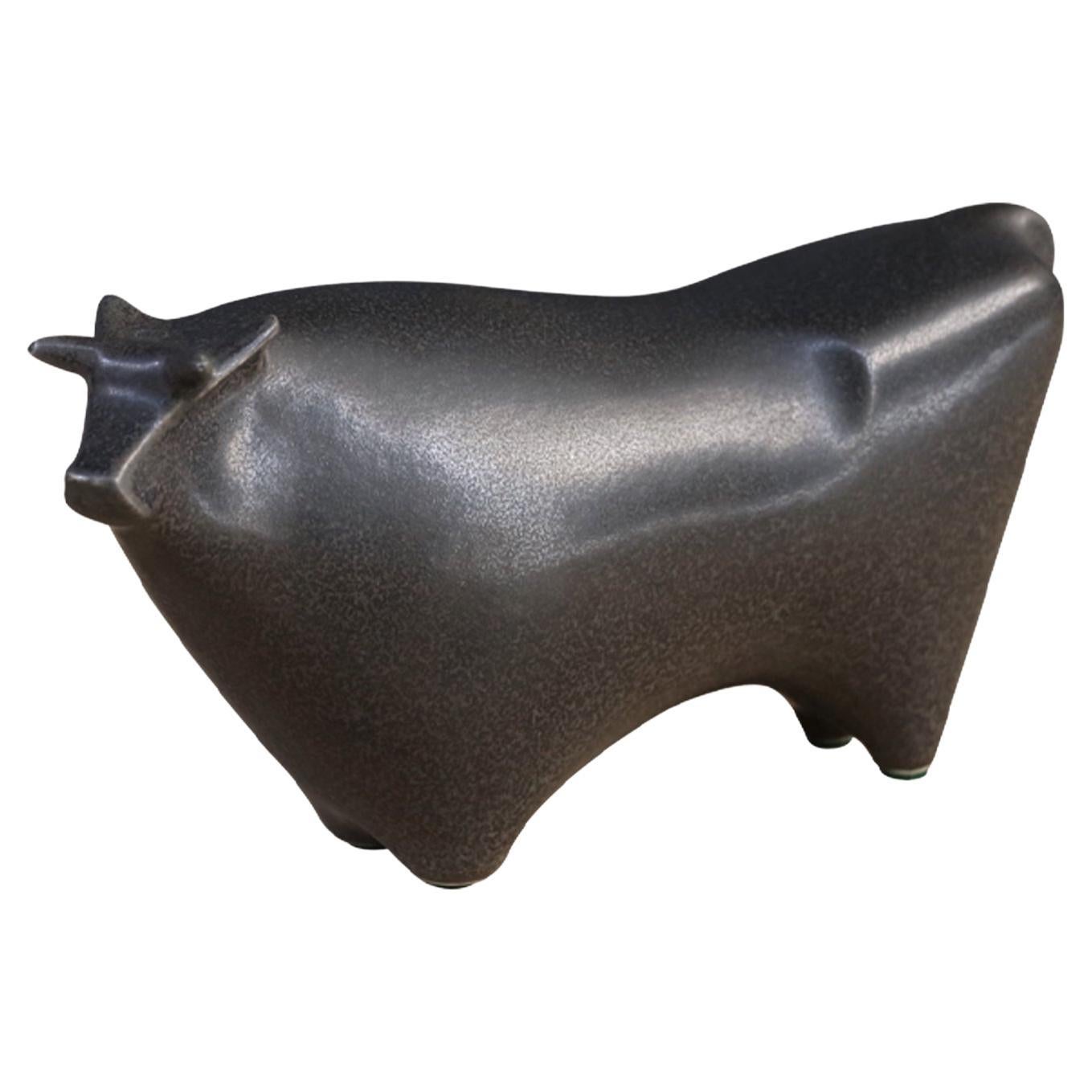 Colin Melbourne Ceramic Glazed Cow Sculpture for Beswick