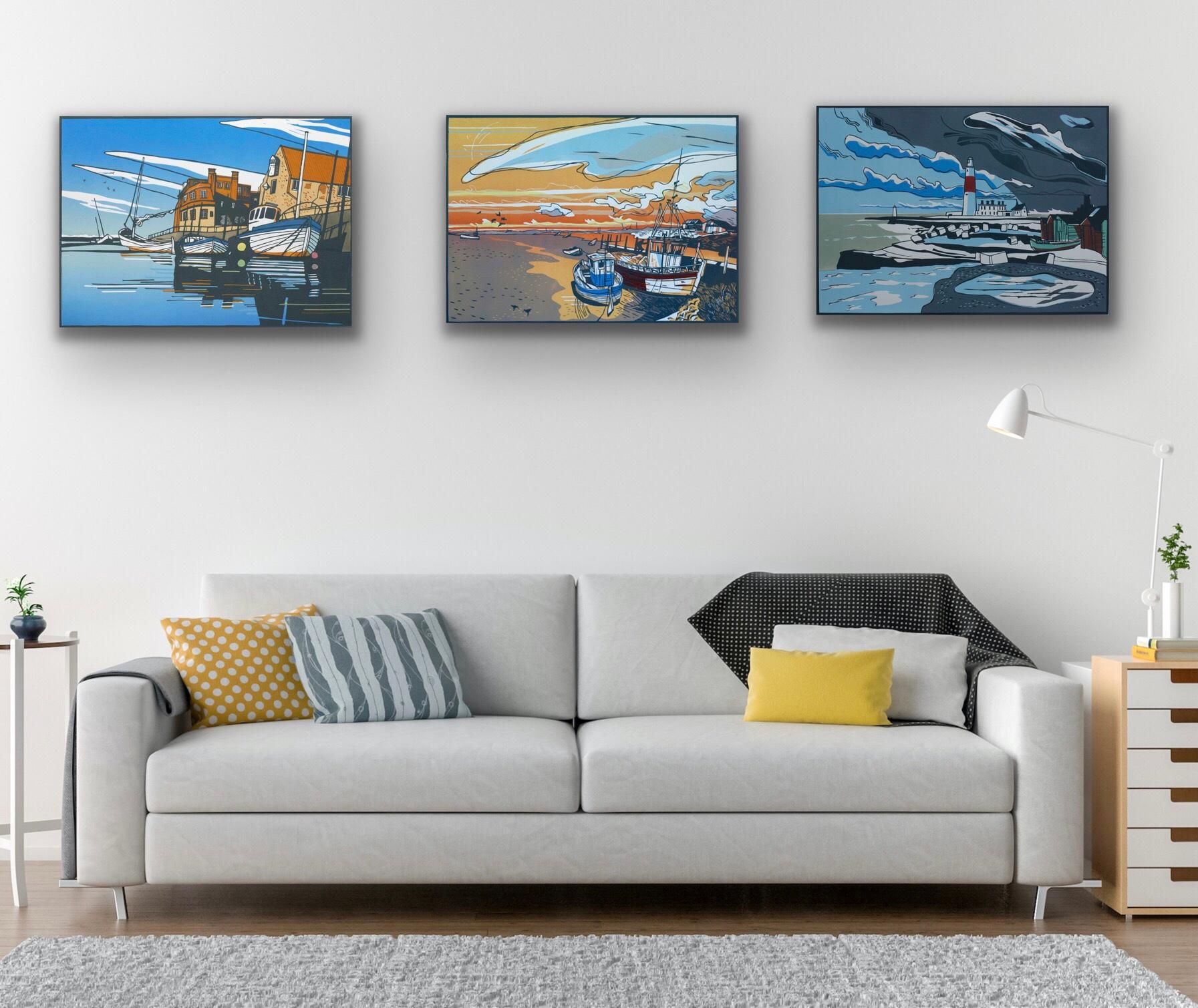 Blakeney Harbour, Brancaster and Portland Bill - Print by Colin Moore