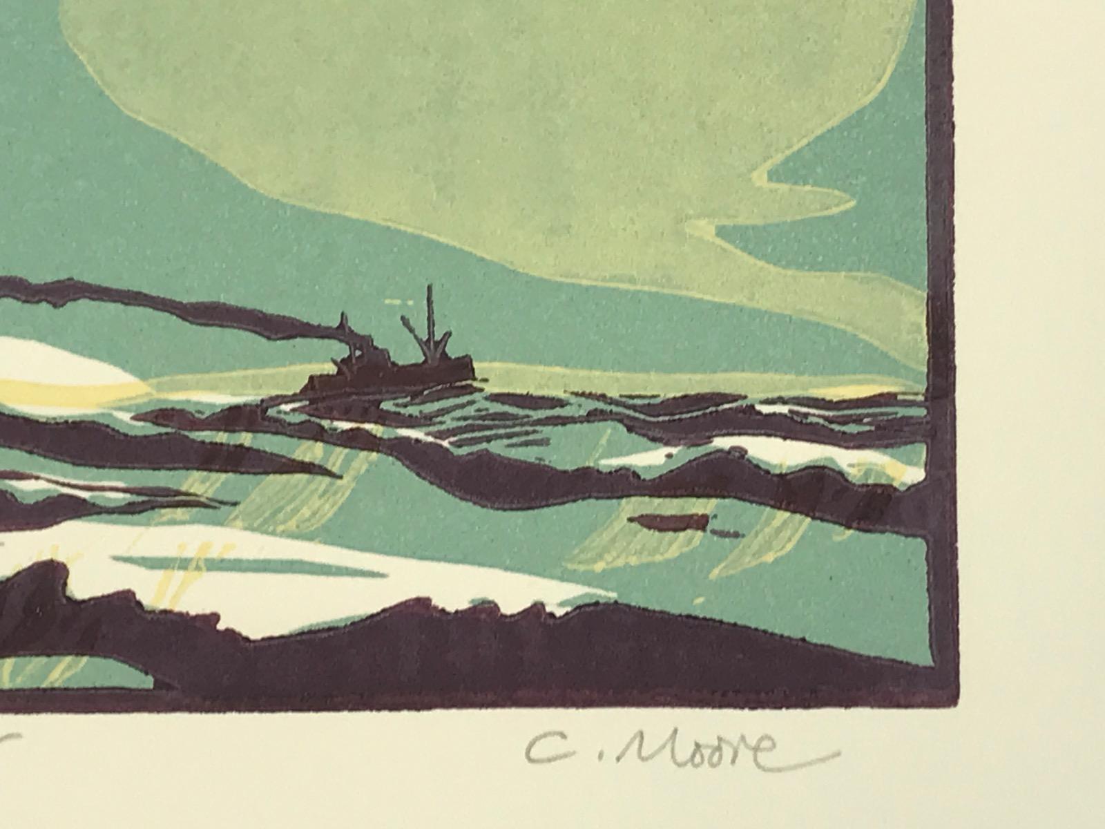 Cutter pilota del Canale di Bristol, Stampa d'arte, Paesaggio marino, Barca, Spiaggia di Bristol 2