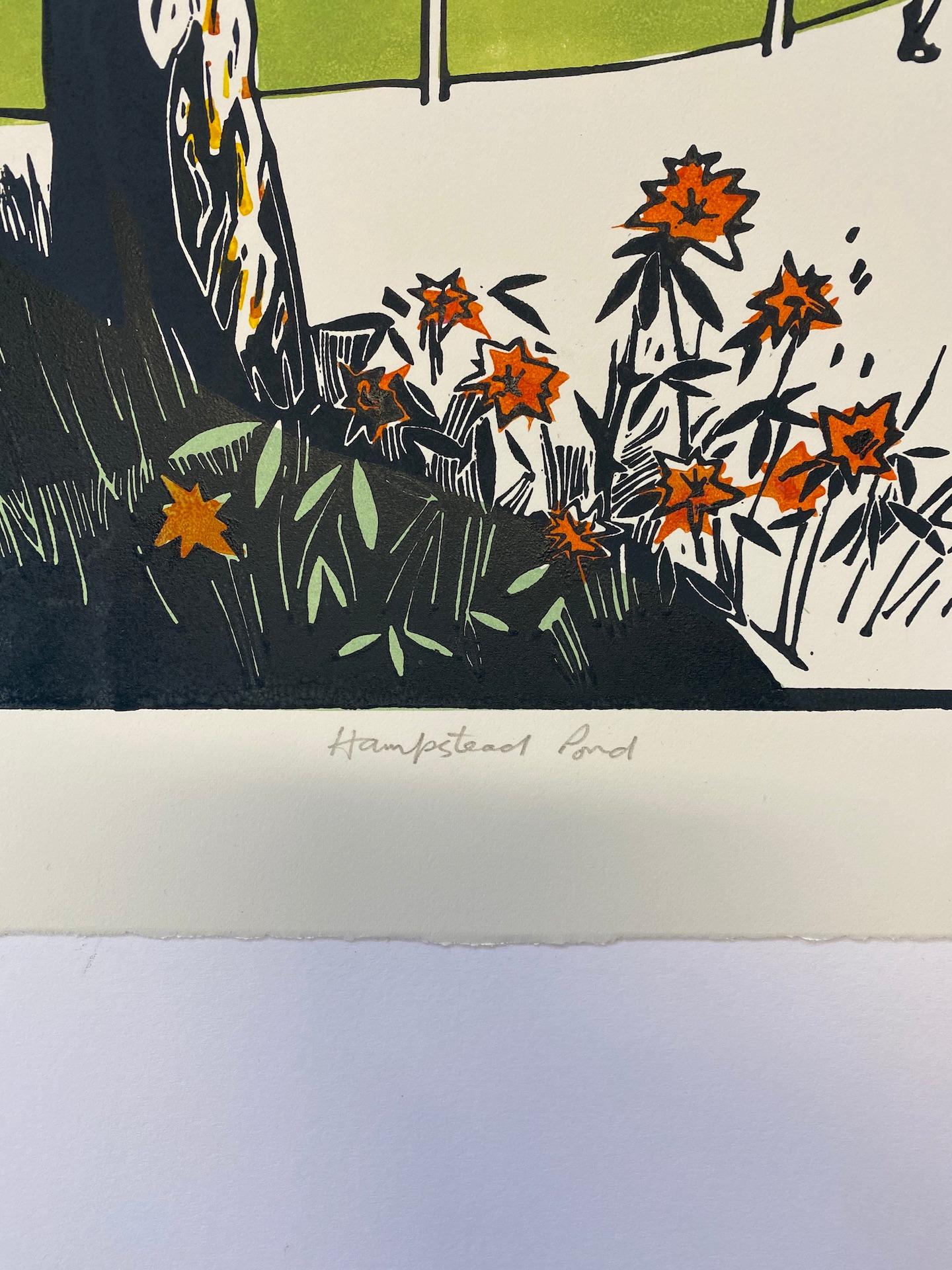 Colin Moore
Hampstead Pond
Limited Edition 3 Block Linocut
Edition of 100
Image Size: H 42cm x W 59.5cm
Sheet Size: H 51cm x W 67cm x D 0.1cm
Sold Unframed
Please note that in situ images are purely an indication of how a piece may look.

Hampsted