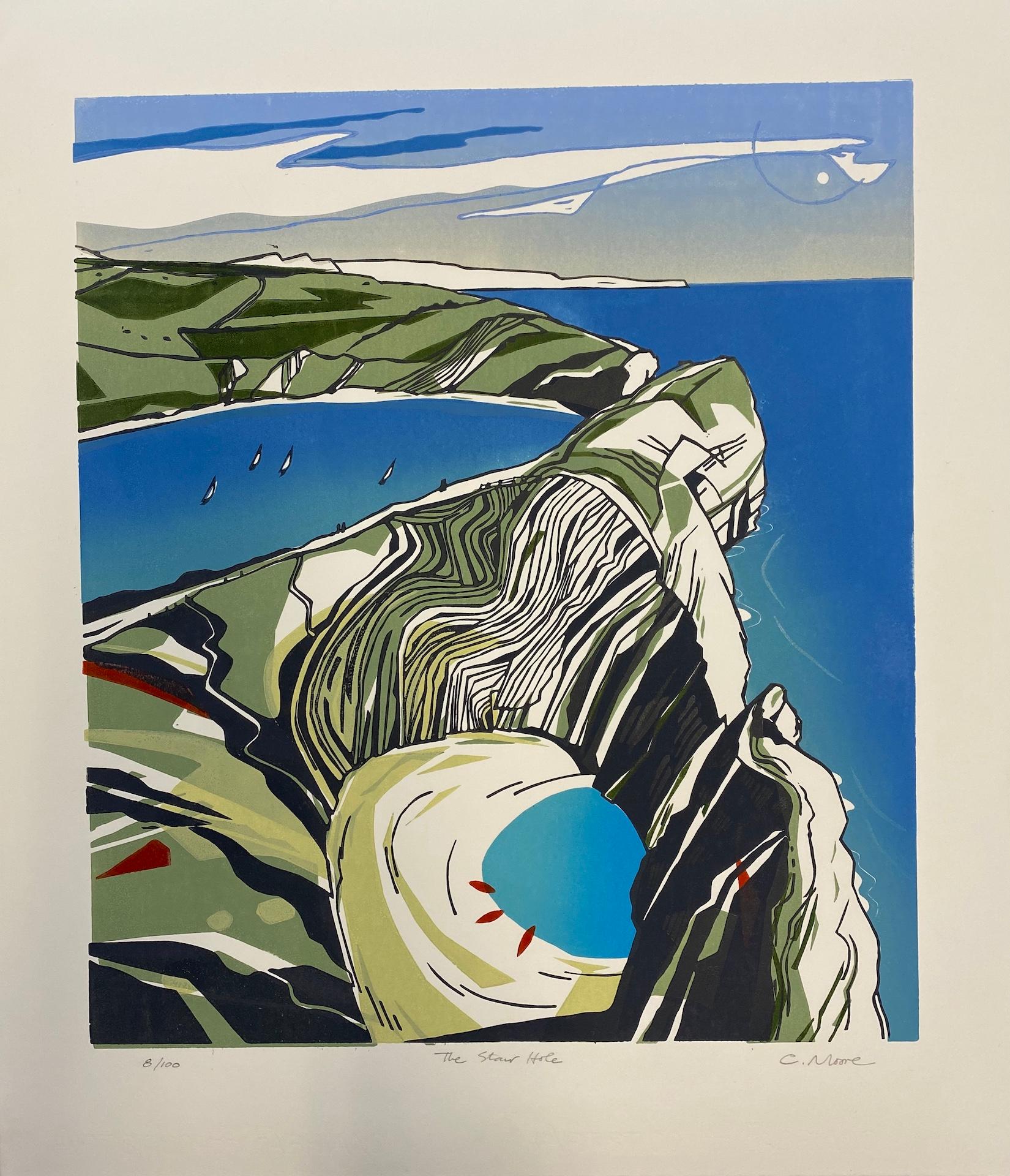 Colin Moore Stuhl, Hole, Lulworth, Dorset, Kunst, Landschaftskunst, preiswerte Kunst 1