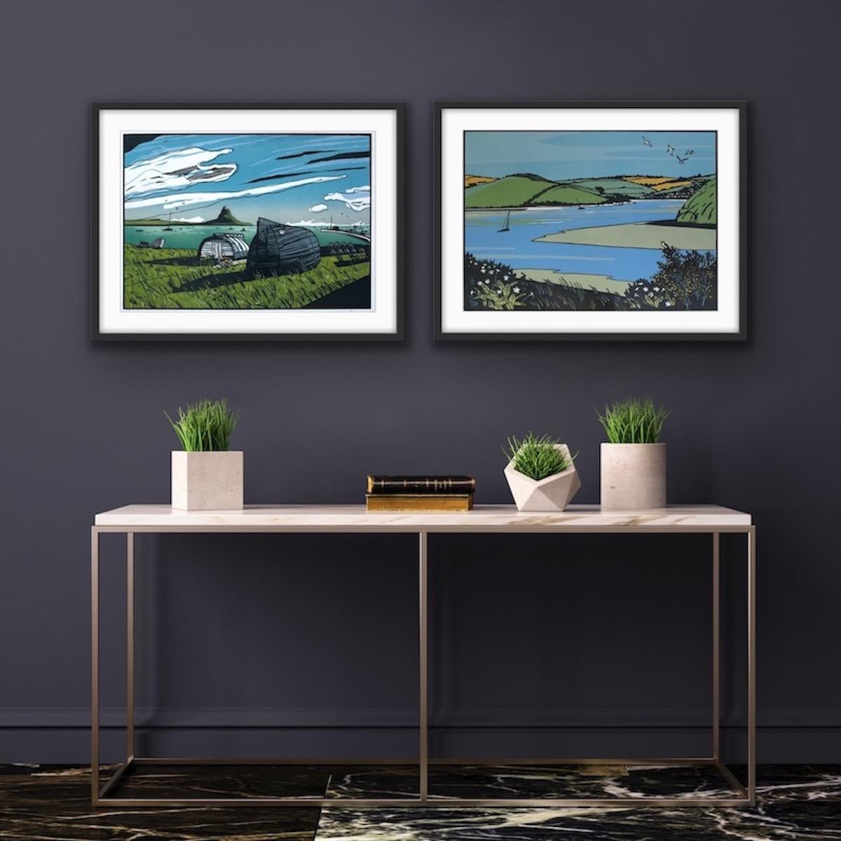 Lindisfarne and The Camel Trail Diptych - Contemporary Print by Colin Moore