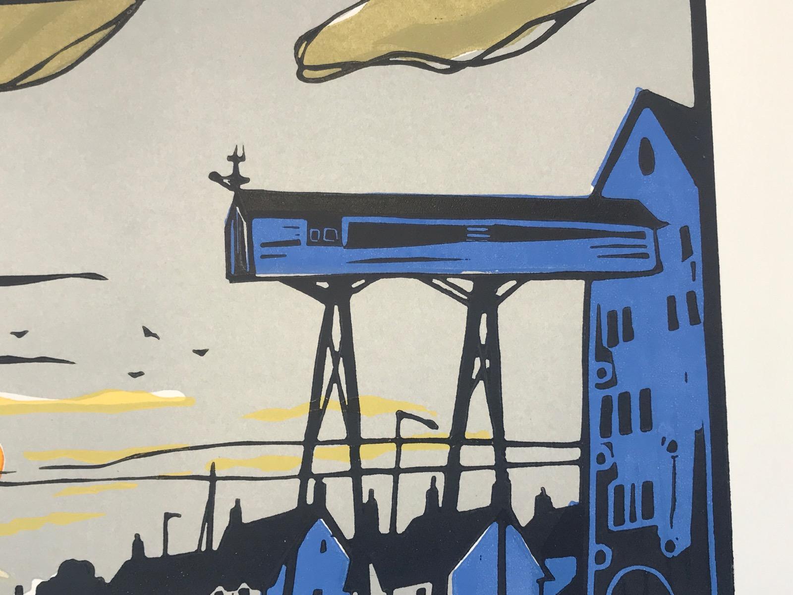 Mattina di Pozzi, Stampa d'arte, Paesaggio marino, Barca, Tramonto, Arte contemporanea 3