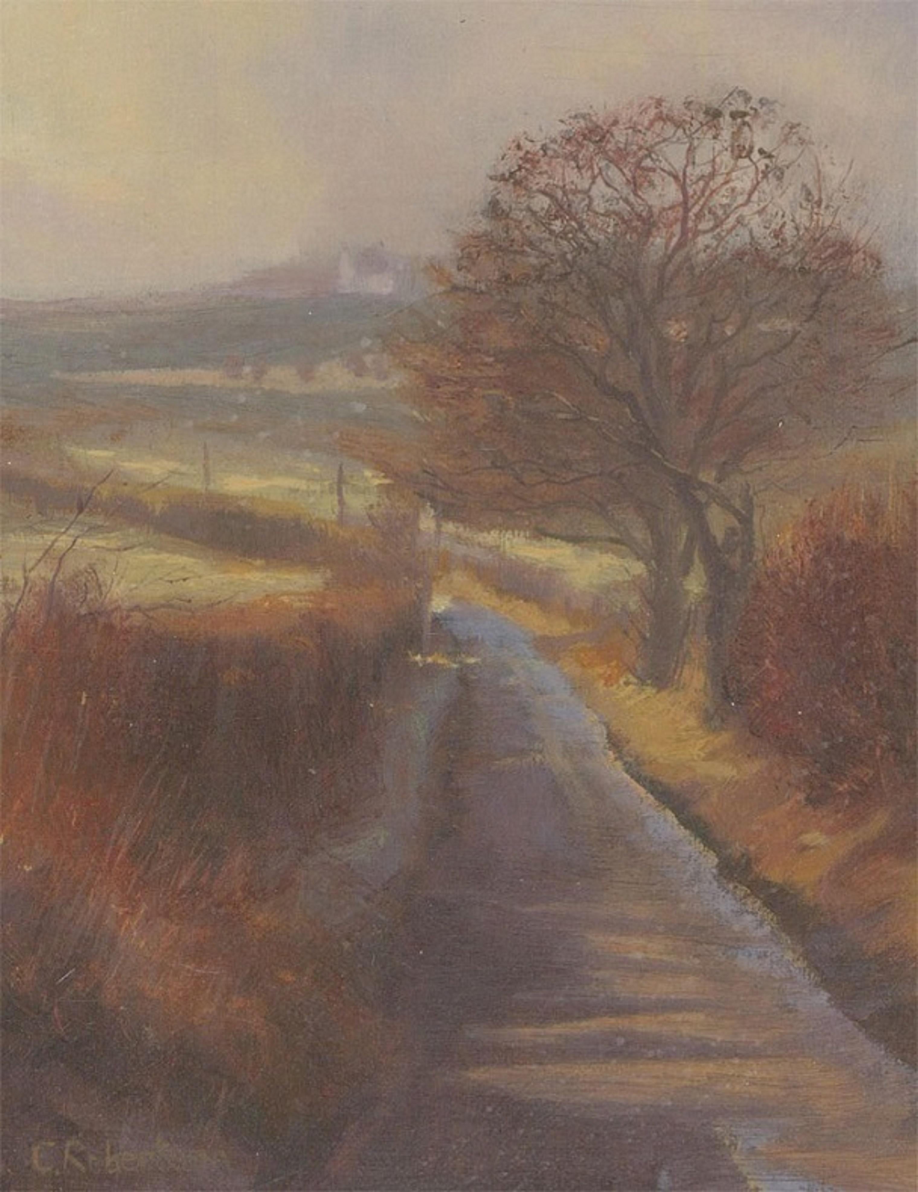 Colin Robertson - Signed Mid 20th Century Oil, Spring Lane For Sale 1