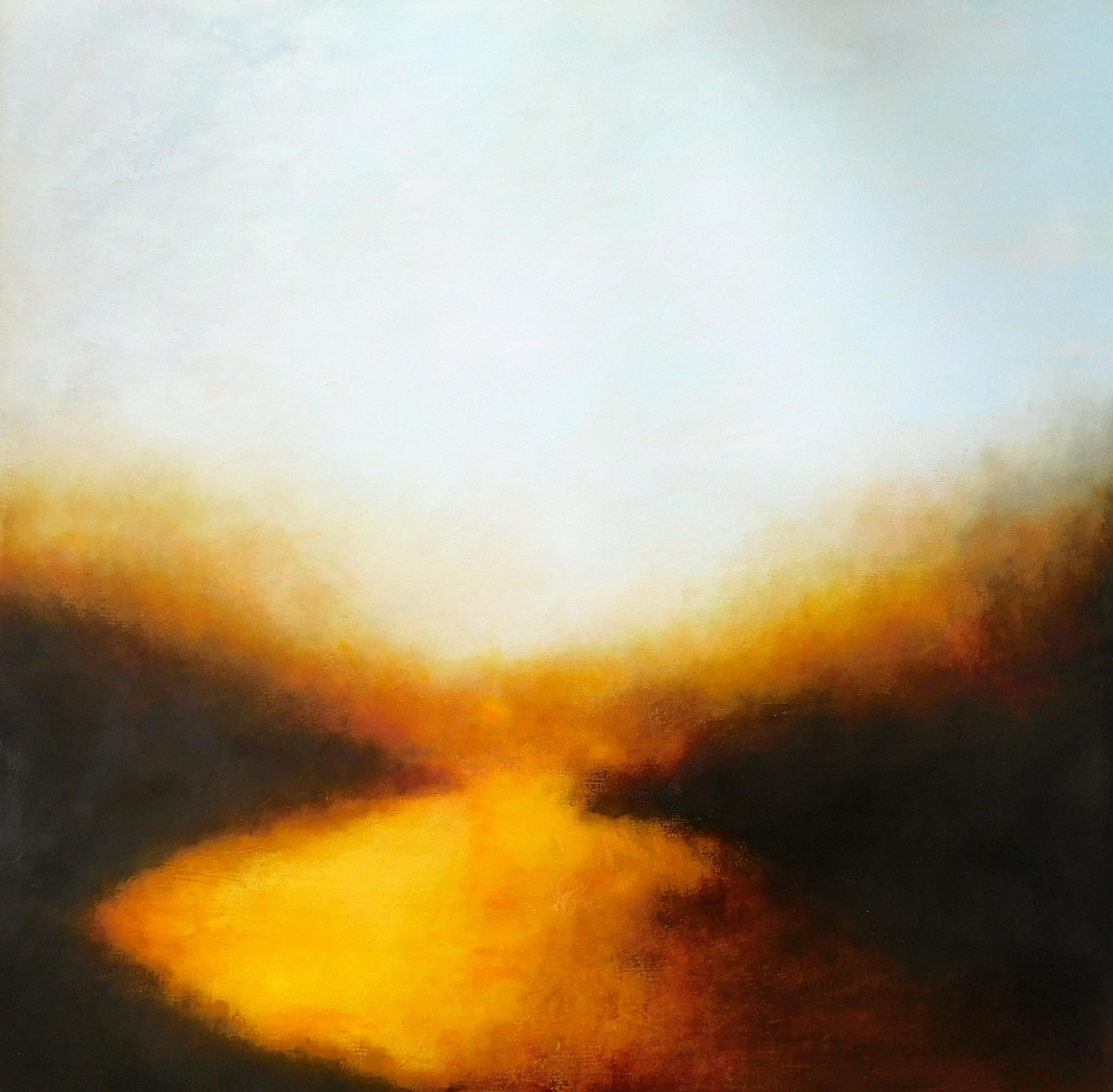 Inlet- sun horizon sunset abstract expressionist original modern art dynamic