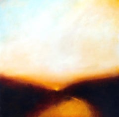 Riverun- sun horizon sunset abstract expressionist original modern art dynamic