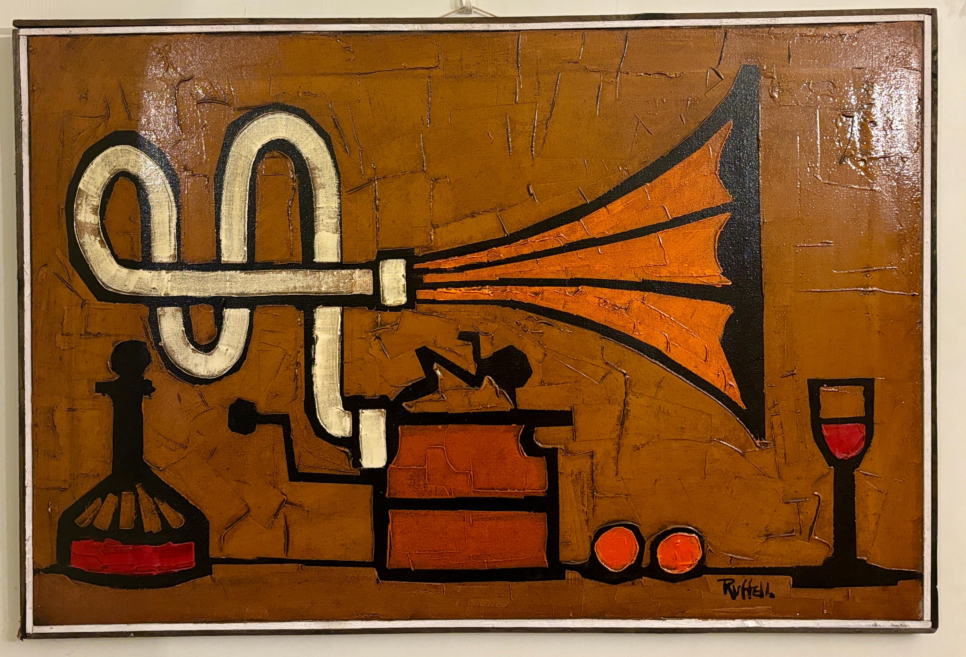 Colin Ruffell è un pittore inglese di interni, paesaggi urbani e molti altri soggetti unici.

Questo audace ed evocativo dipinto degli anni '70 dell'artista inglese Colin Ruffell cattura una scena nostalgica e senza tempo con un vecchio giradischi,