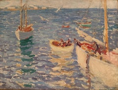 "Provincetown Harbor" Colin Scott, New England, Sailboats, Harbor Scene