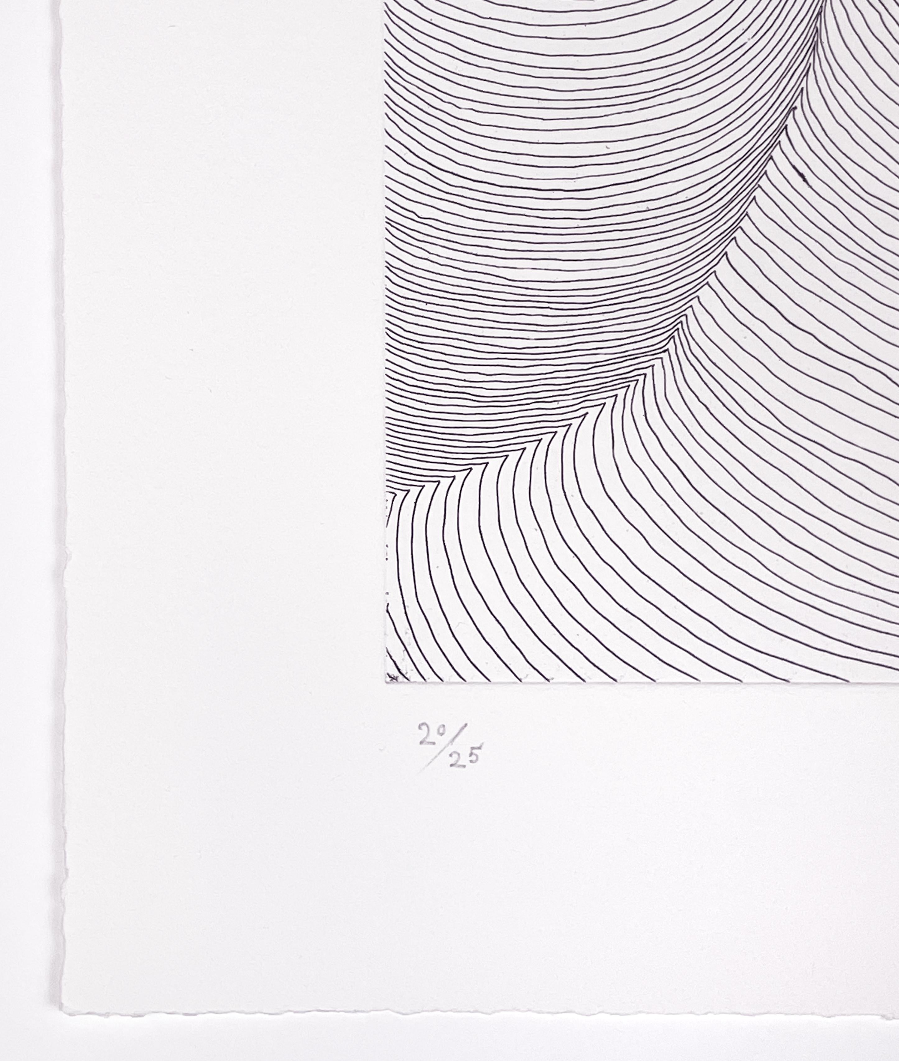 Colin Self: „Follow the Flow“. Schwarz-weiße abstrakte geometrische Pop-Art-Zeichnung im Angebot 2