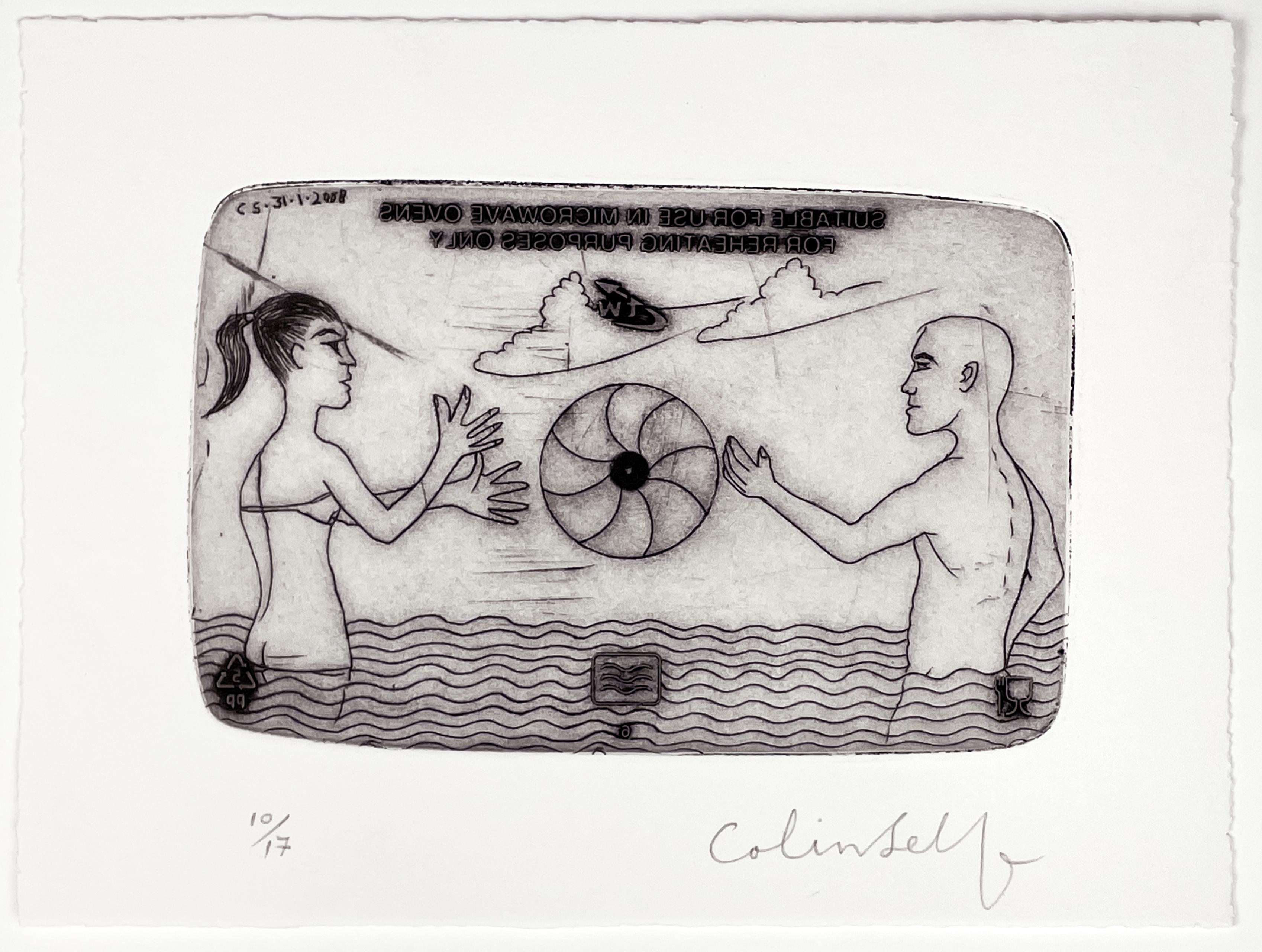 Oven au micro-wave (un couple dans la mer) - Print de Colin Self