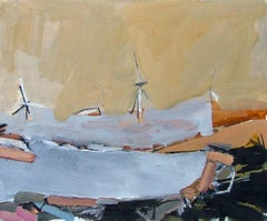 Parco eolico di Colin Taylor.  Pittura a olio su lino con cornice in legno