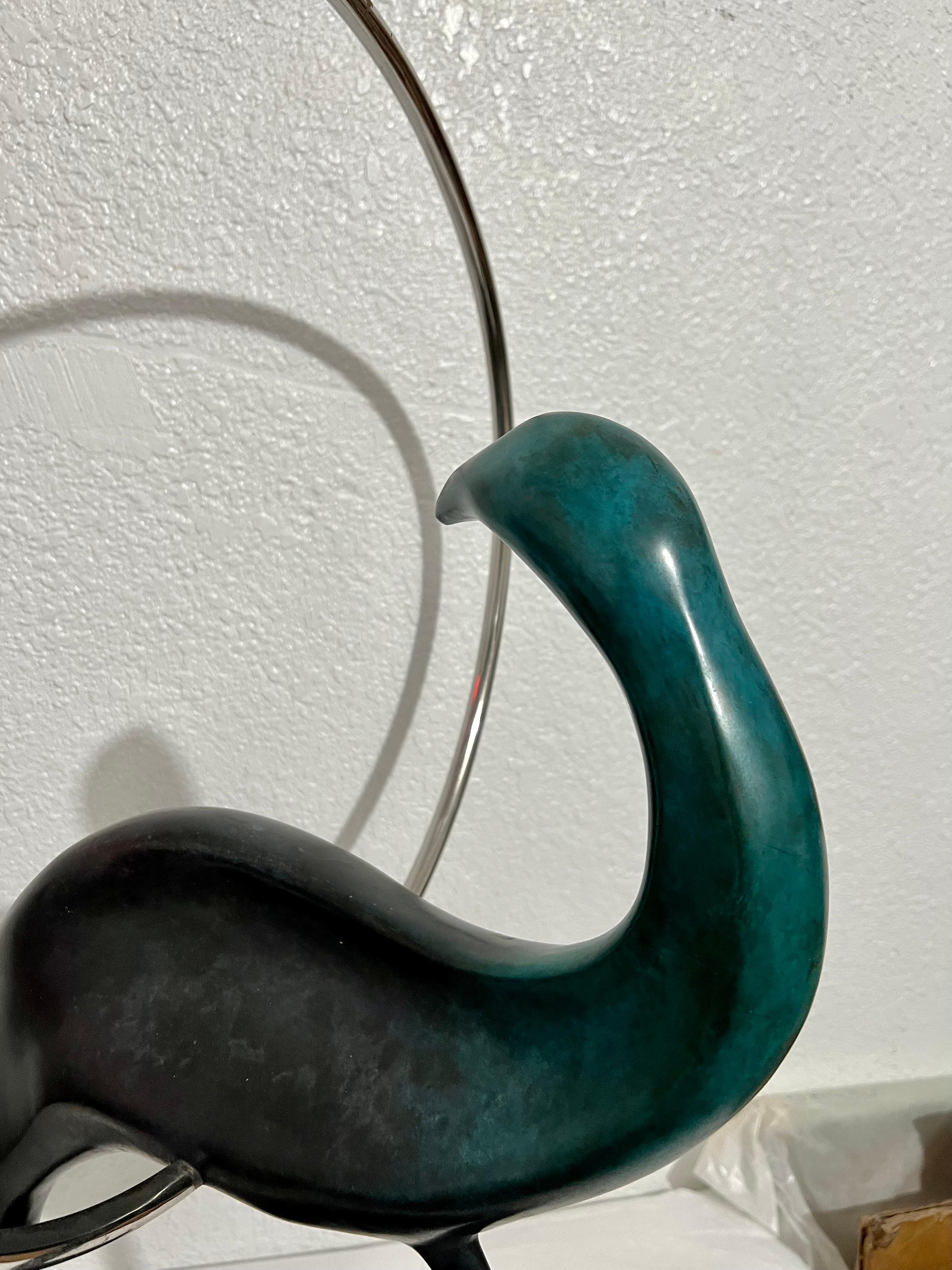 Large Bronze Modernist Biomorphic Sculpture Abstract Bird Colin Webster Watson For Sale 15
