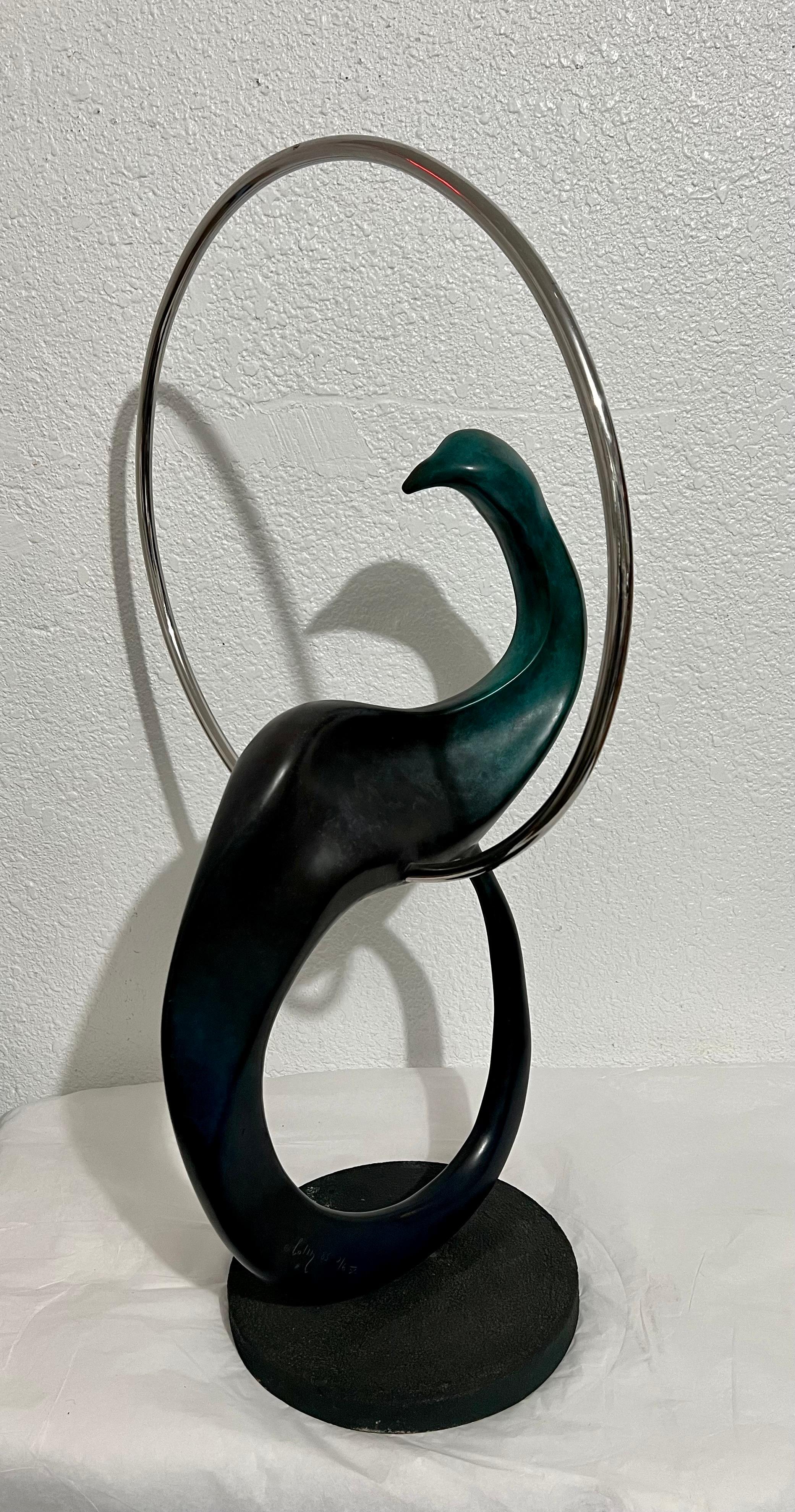 Large Bronze Modernist Biomorphic Sculpture Abstract Bird Colin Webster Watson For Sale 16