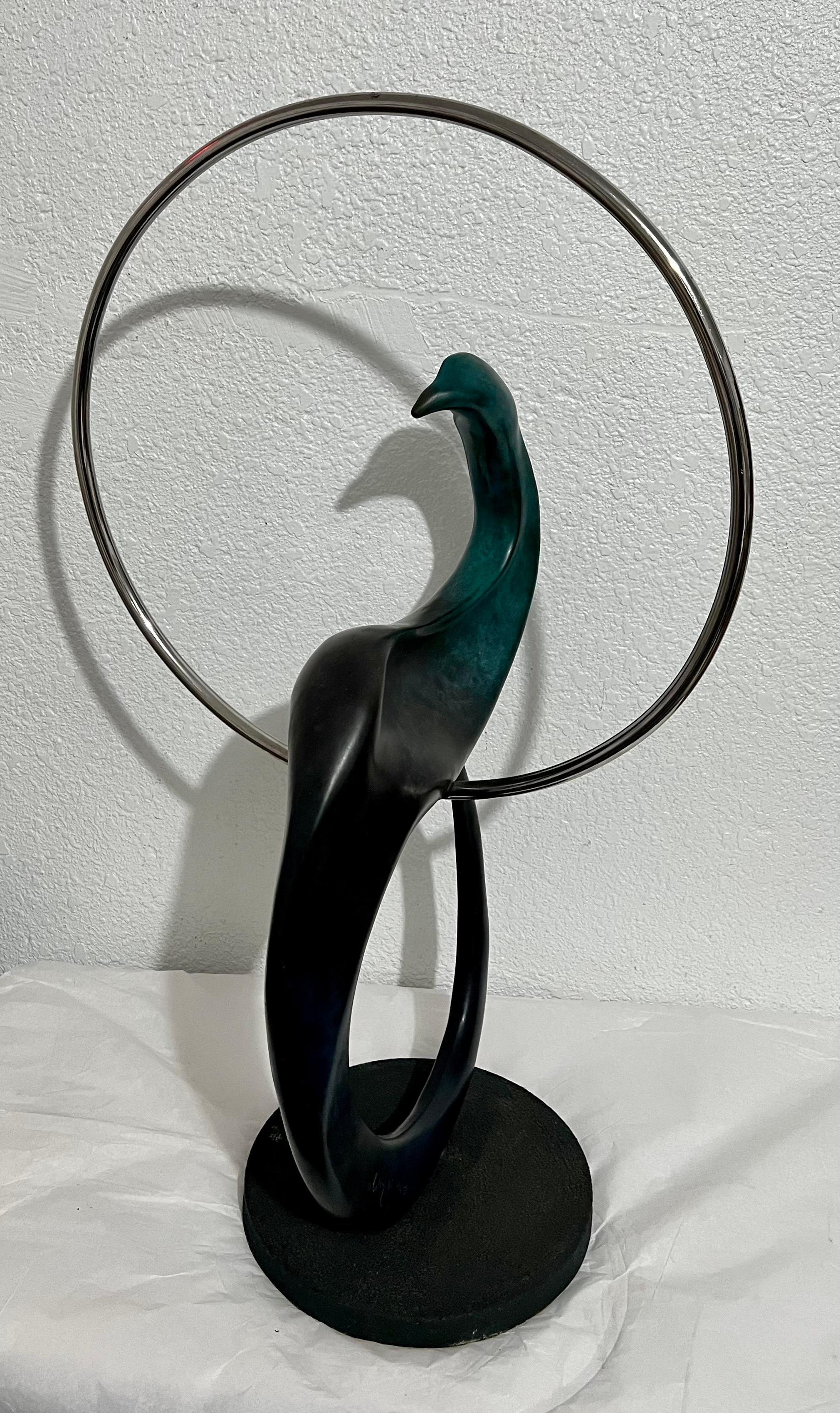 Large Bronze Modernist Biomorphic Sculpture Abstract Bird Colin Webster Watson For Sale 1