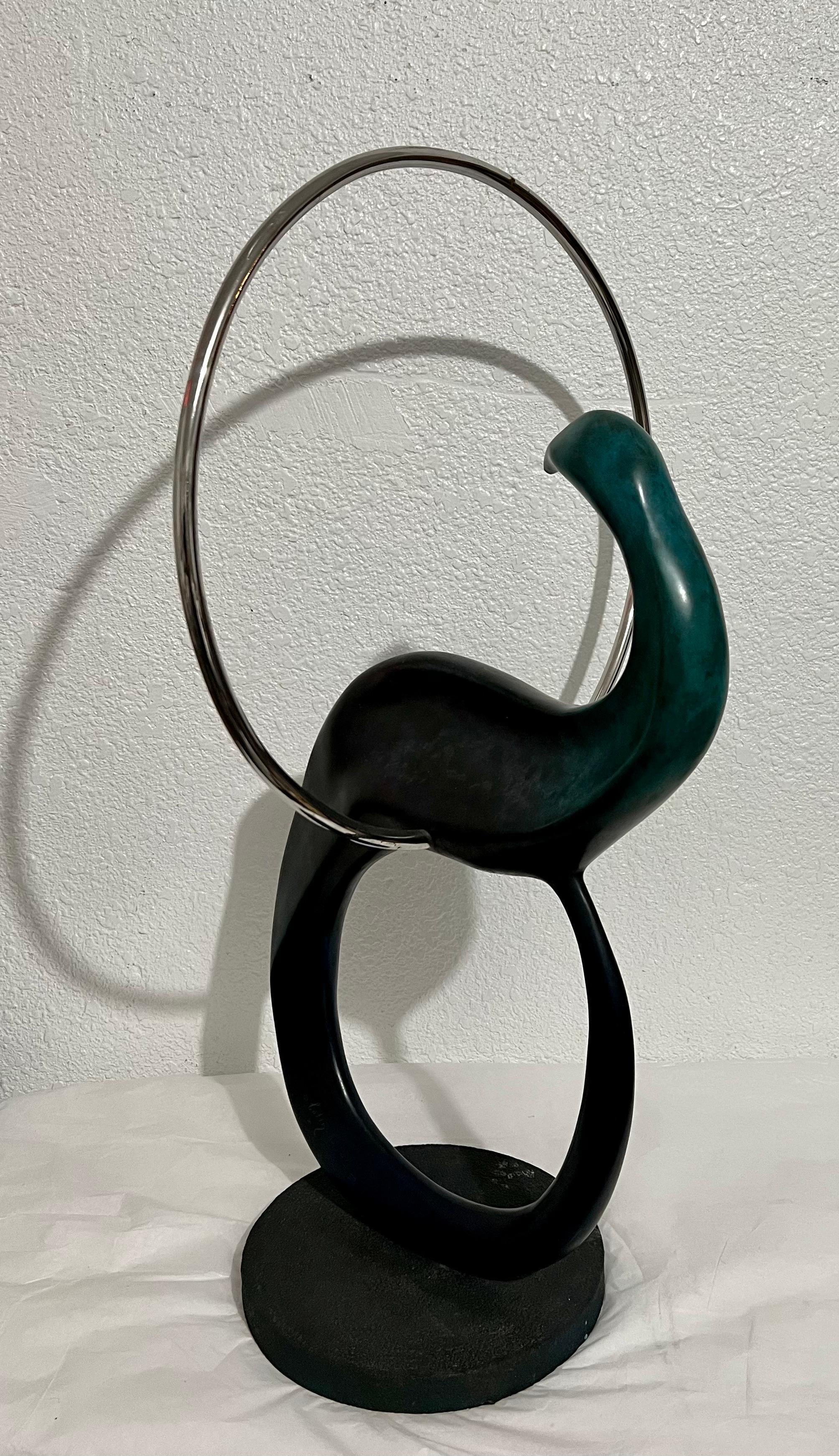 Large Bronze Modernist Biomorphic Sculpture Abstract Bird Colin Webster Watson For Sale 5