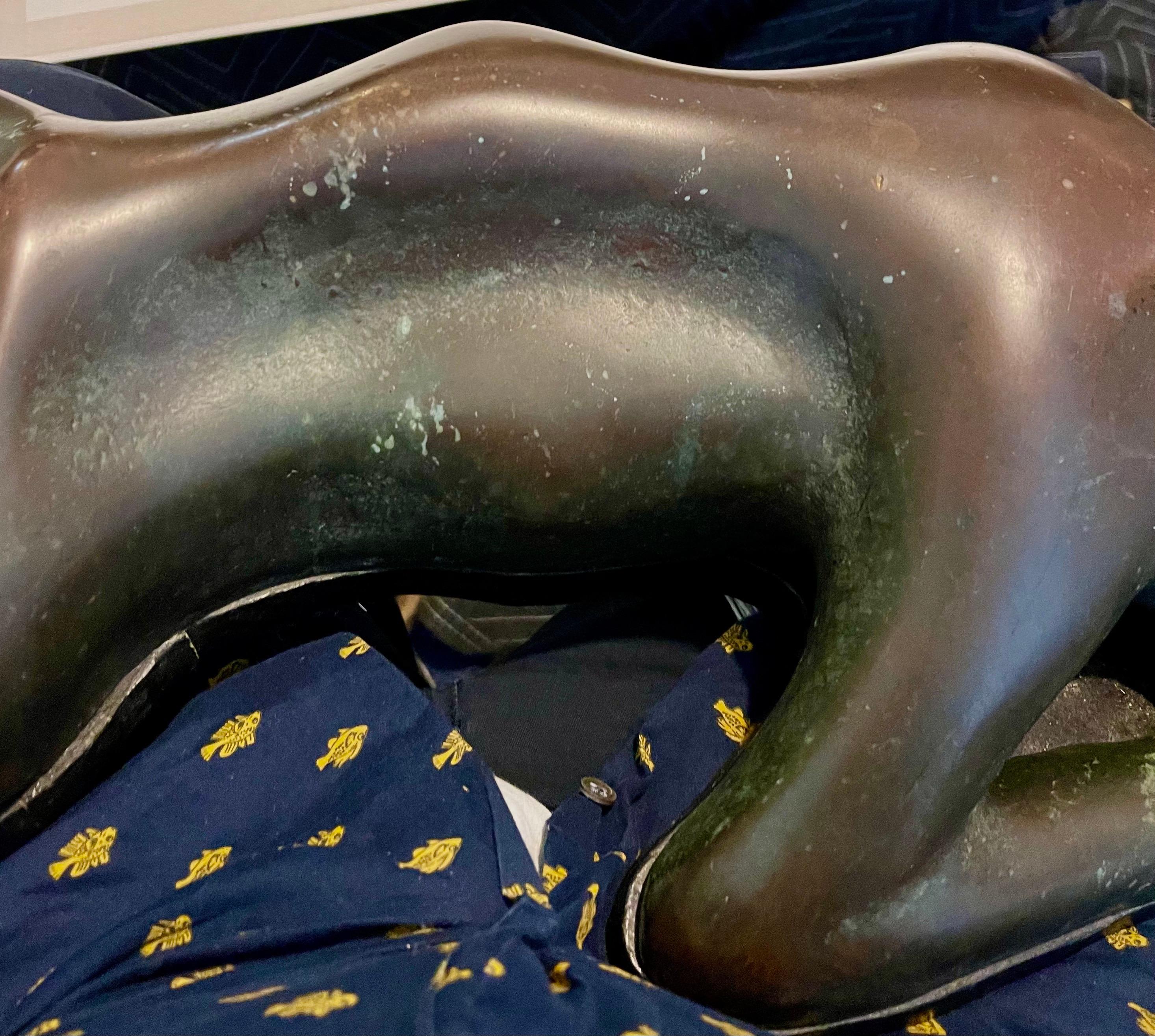 Large Bronze Modernist Biomorphic Sculpture Sleeping Dog Colin Webster Watson For Sale 13