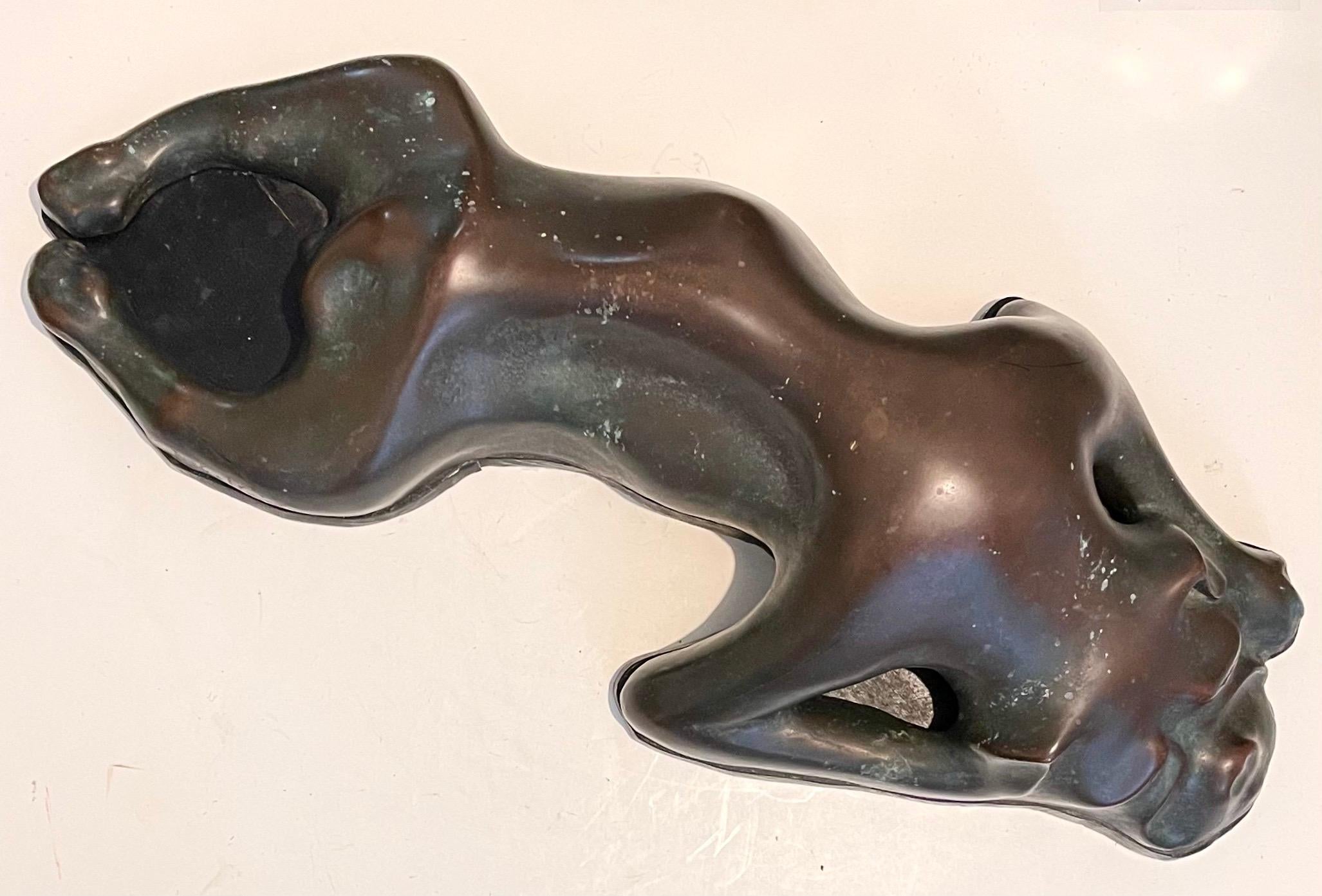 Large Bronze Modernist Biomorphic Sculpture Sleeping Dog Colin Webster Watson For Sale 11