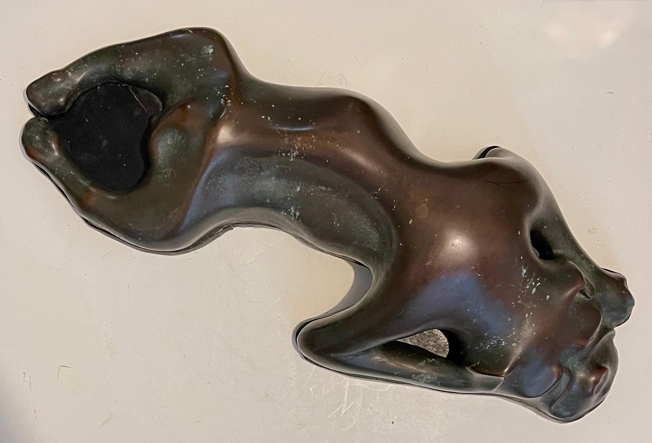 Large Bronze Modernist Biomorphic Sculpture Sleeping Dog Colin Webster Watson For Sale 12
