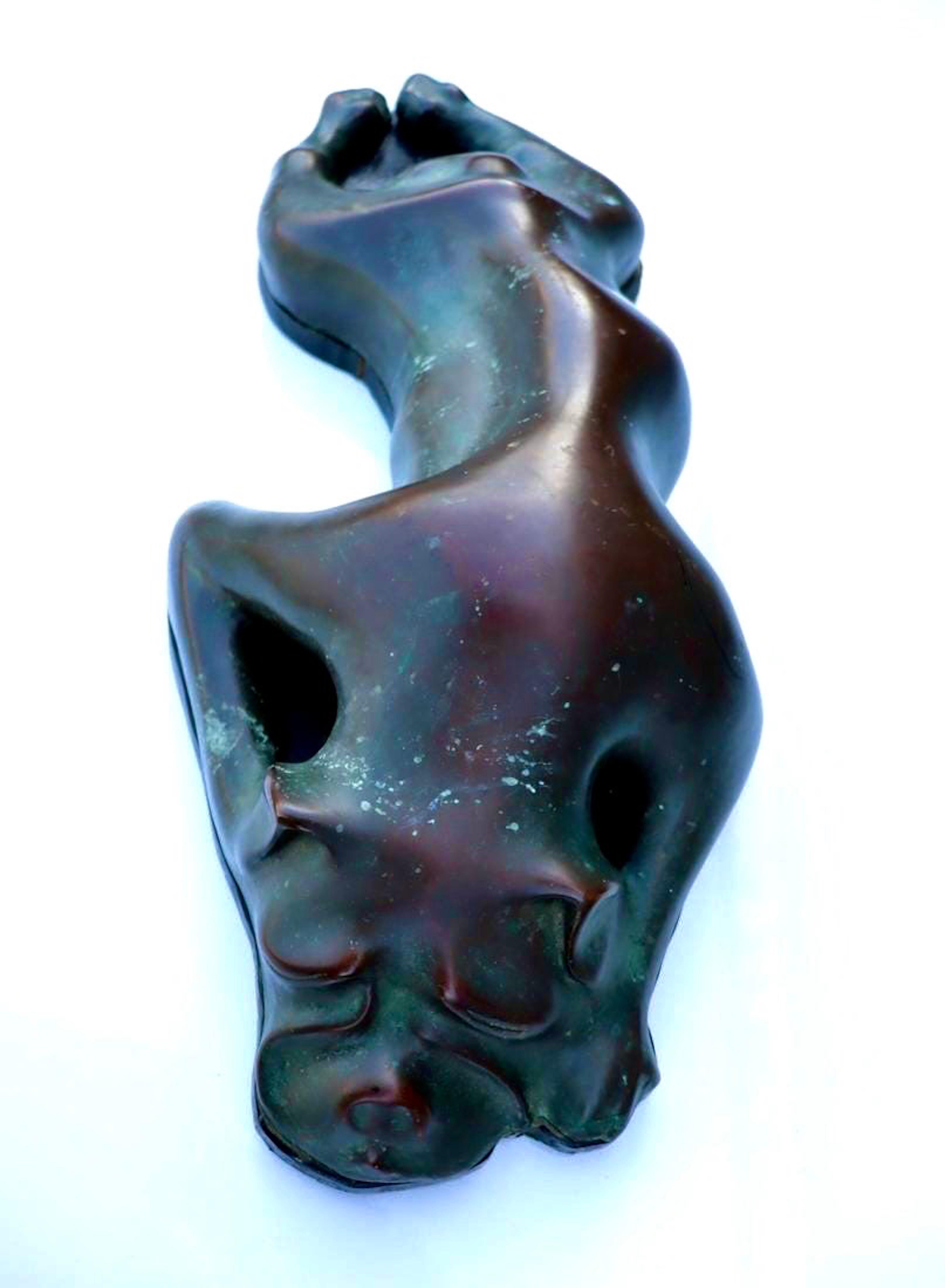 Large Bronze Modernist Biomorphic Sculpture Sleeping Dog Colin Webster Watson For Sale 1