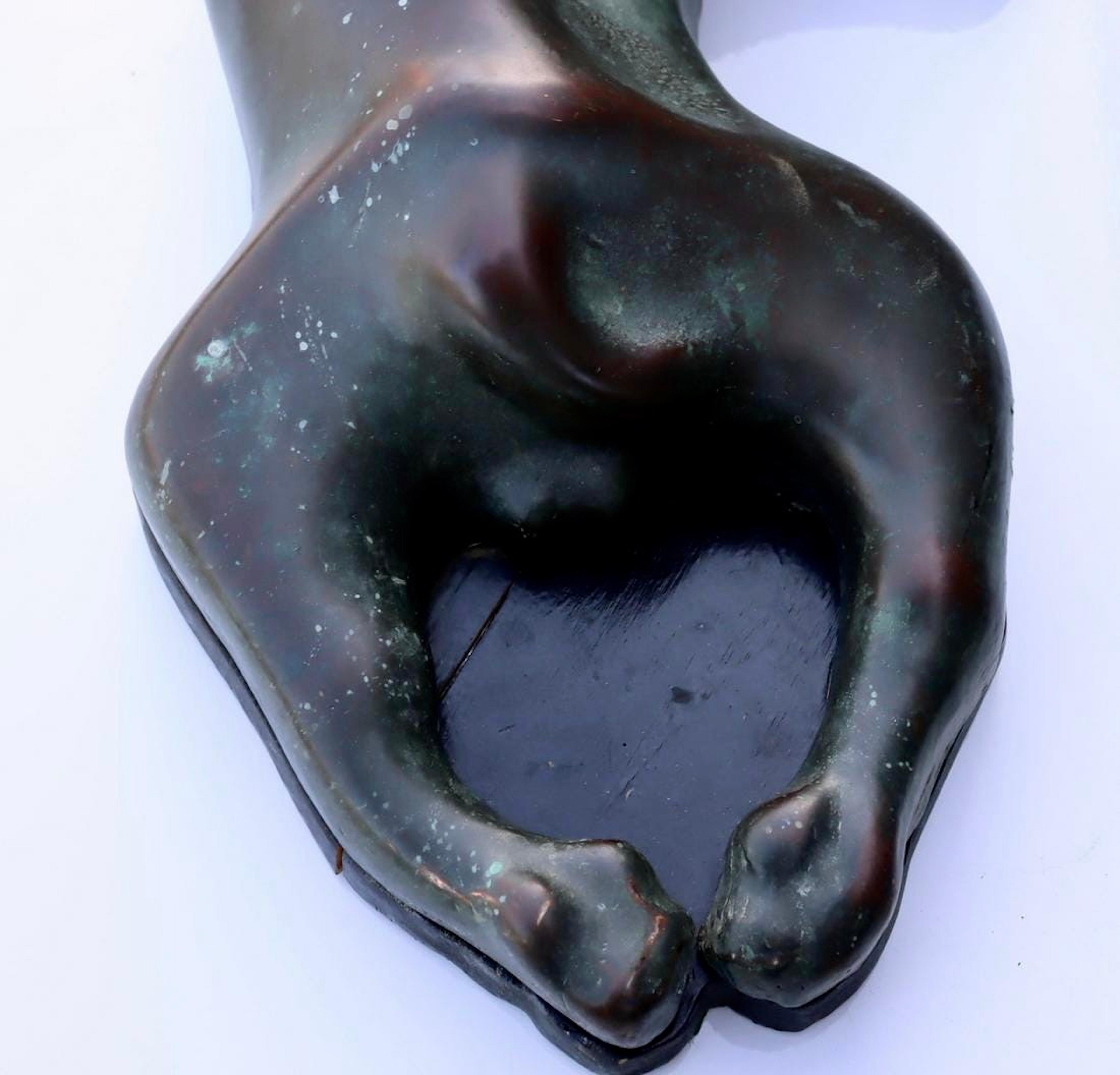 Large Bronze Modernist Biomorphic Sculpture Sleeping Dog Colin Webster Watson For Sale 7