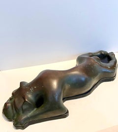 Large Bronze Modernist Biomorphic Sculpture Sleeping Dog Colin Webster Watson