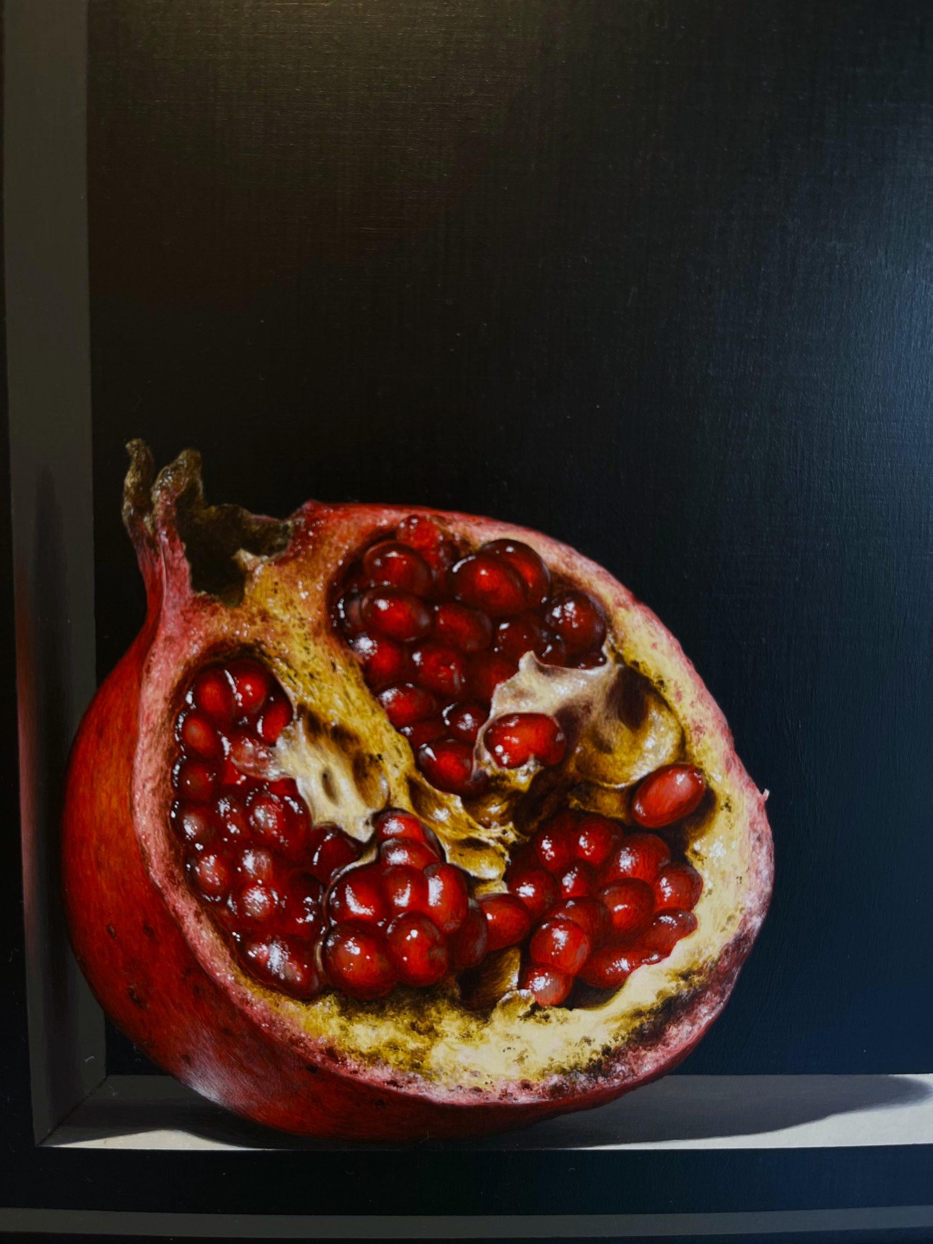 The Bejewelled Beauty-original  realism still life painting-contemporary Art - Black Still-Life Painting by Colin wilson