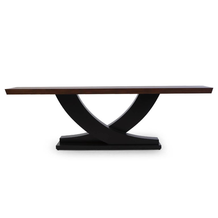 English Colisa Console Table in Solid Mahogany Wood For Sale