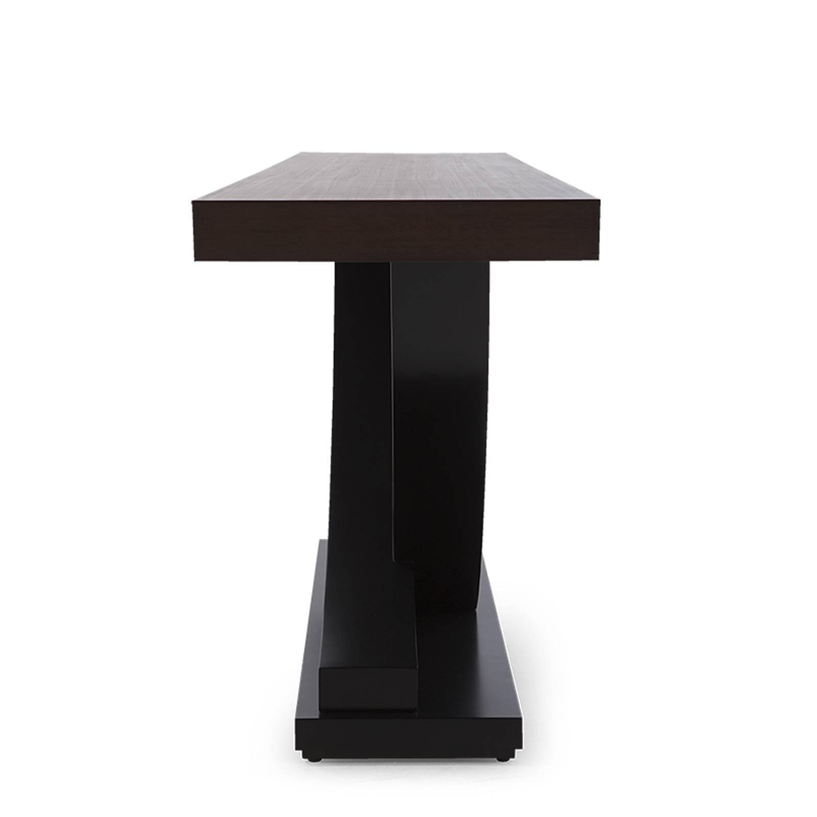 Contemporary Colisa Console Table in Solid Mahogany Wood For Sale