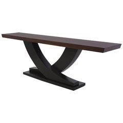 Mesa consola Colisa de madera maciza de caoba