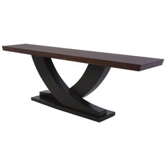 Table console Colisa en bois d'acajou massif