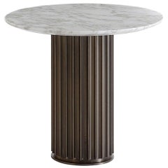 Table d'appoint Colisee en bronze et marbre Calacatta